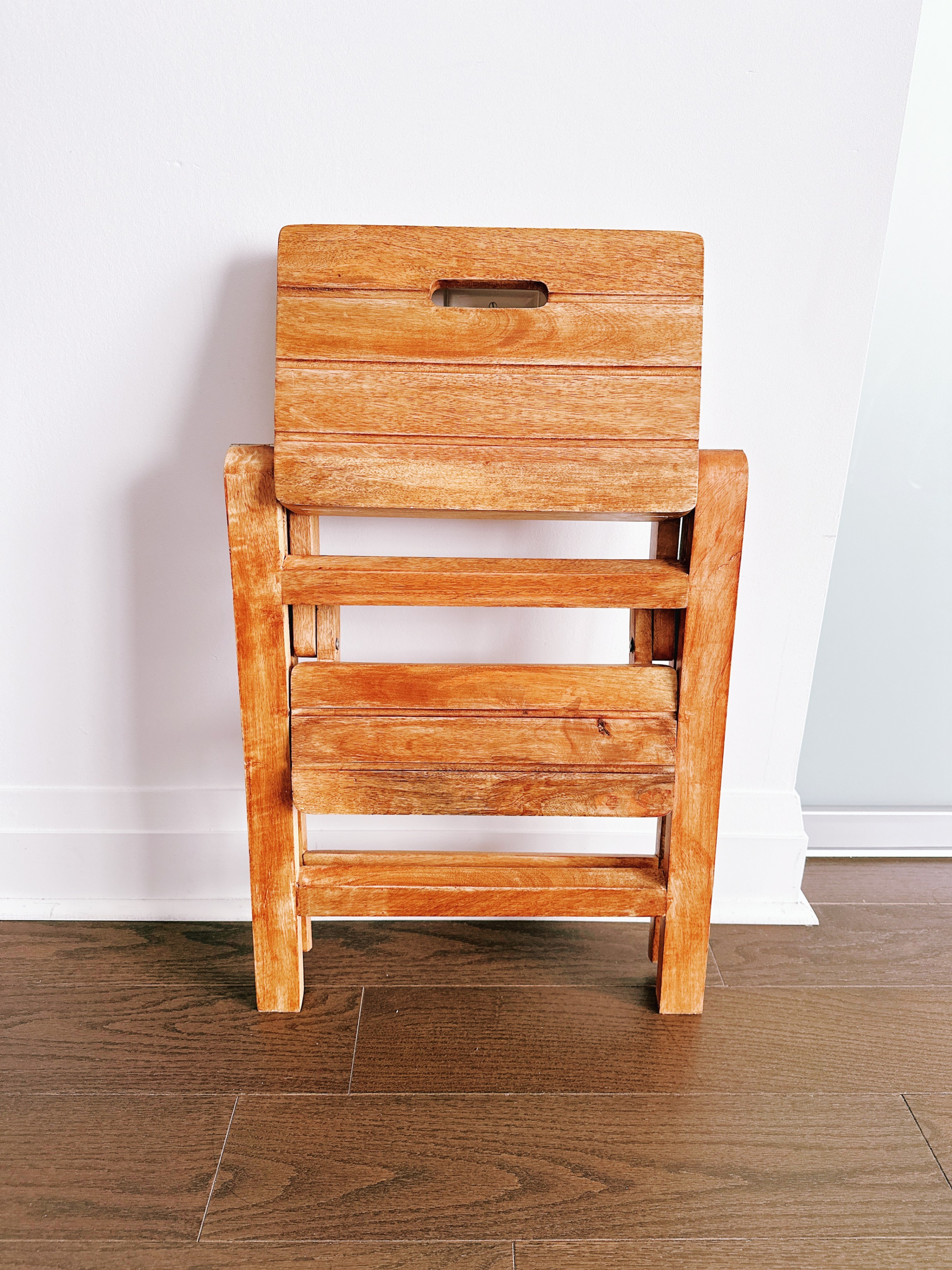Zara Home Folding Wooden Step Ladder / Stool - Natural Wood - photo 2
