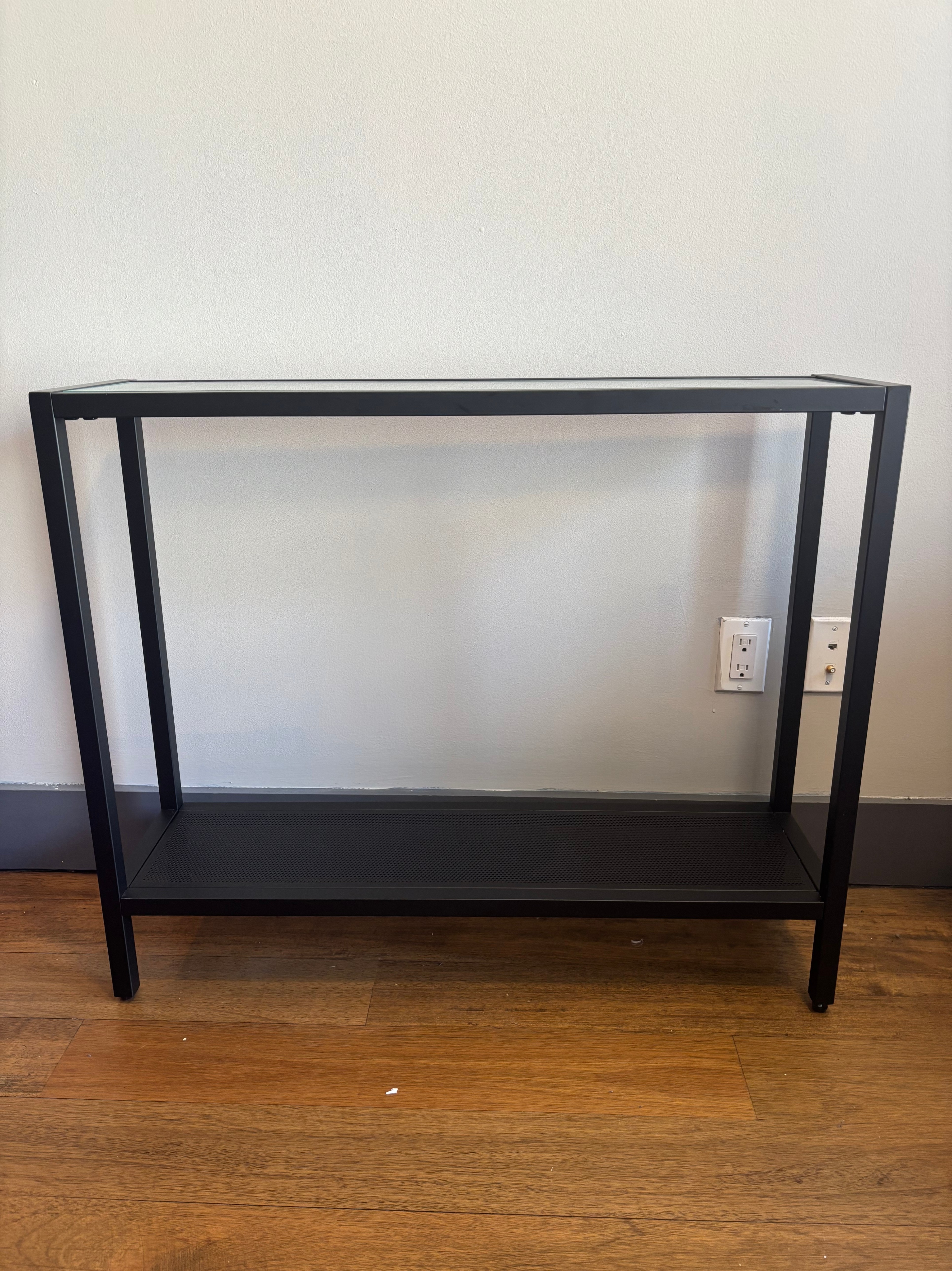Black Entry/Console Glass Top Table