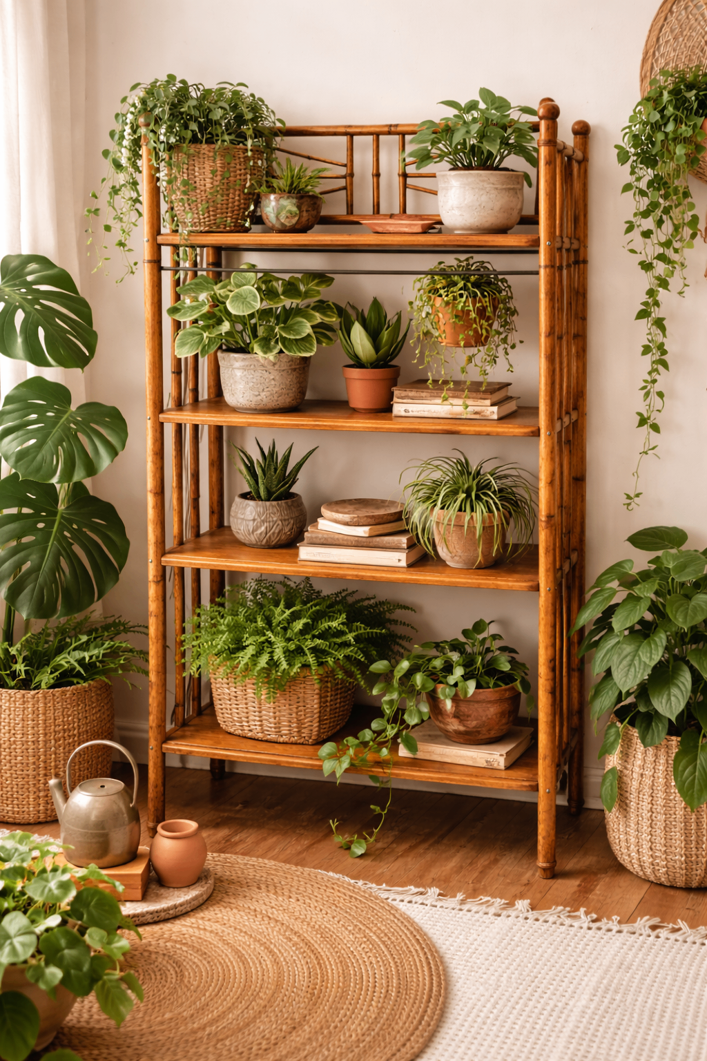 VICTORIAN BAMBOO / RATTAN BOOKCASE SHELF - photo 5