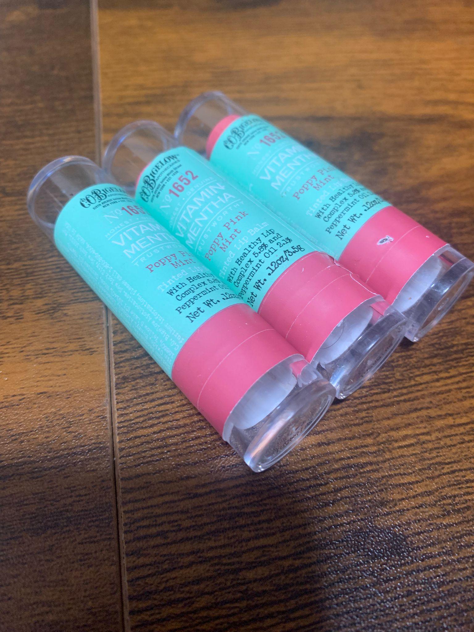 Rare C.O. Bigelow Poppy Pink Mint Lip Balm Bundle (Set of 3) - photo 2