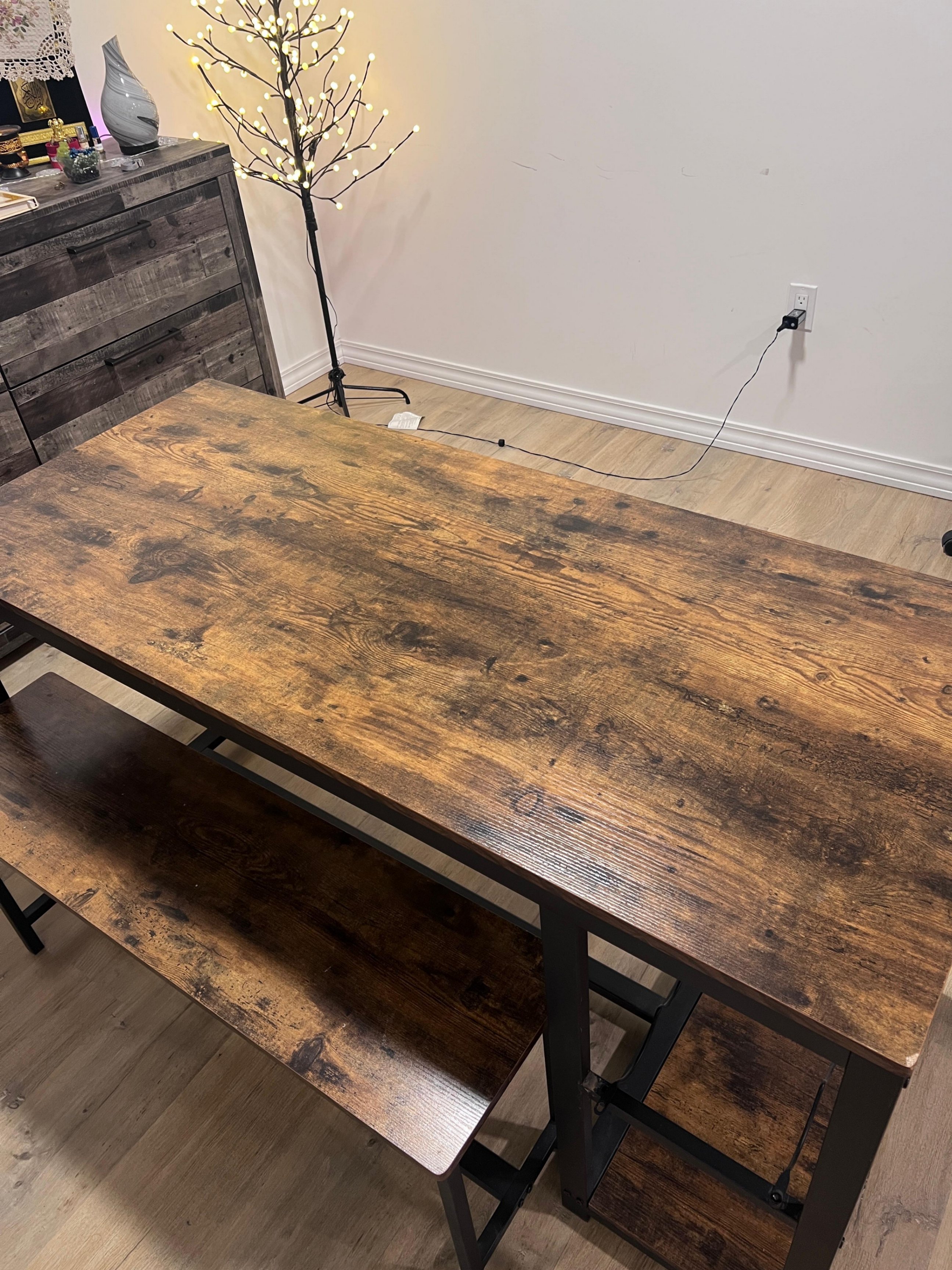 Dining Table Set with Benches & Wine Rack – $130 (Guelph, ON) - photo 5