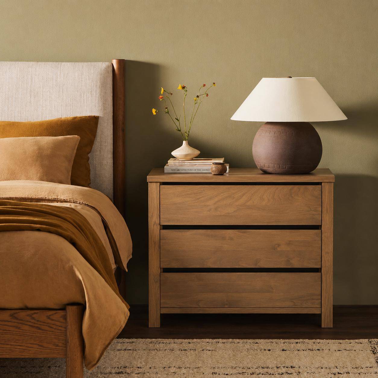 Modern Oak Nightstand – Contemporary MDF Table - photo 2