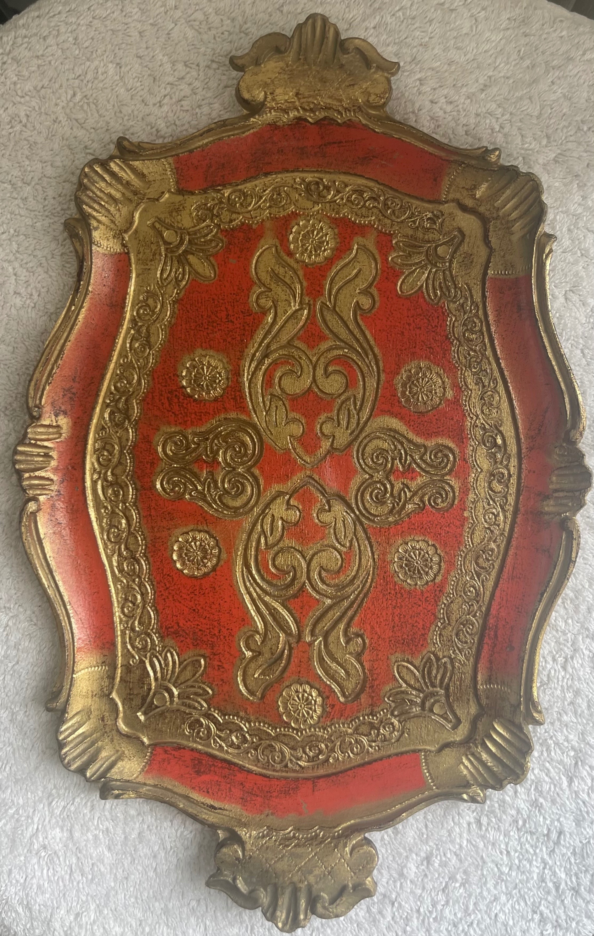 Vintage Italian Florentine Wood Vanity Tray (14")