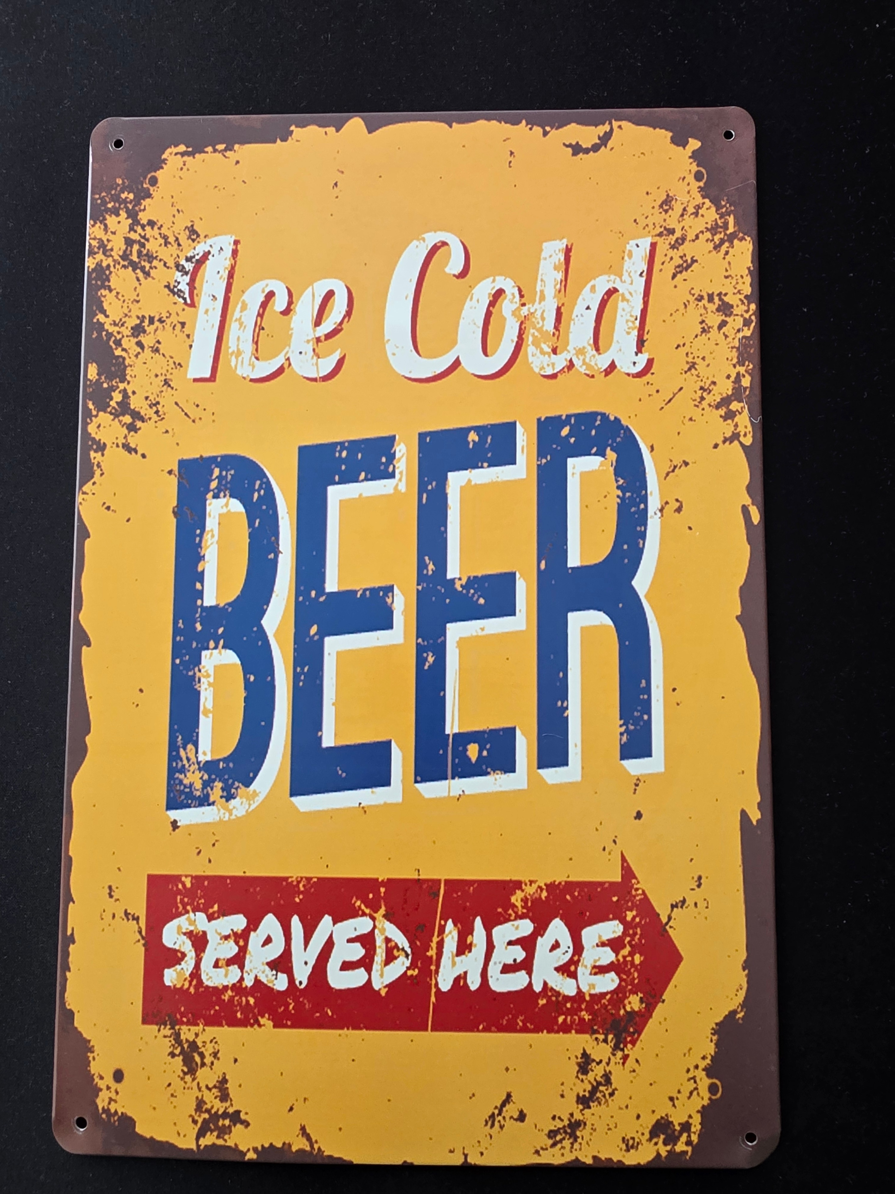 Ice Cold Beer Metal Sign