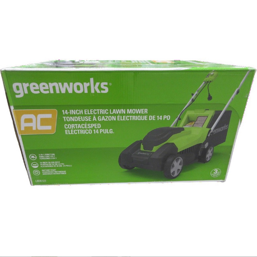 Greenworks  9 Amp Electric Lawn Mower - 14" Corded Push Mower