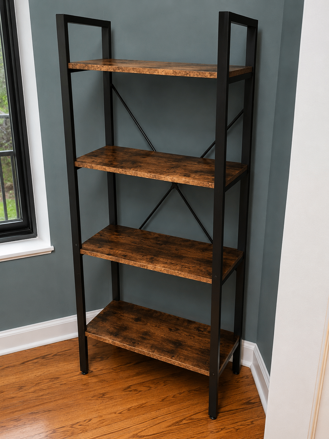 5-Shelf Industrial Style Bookshelf