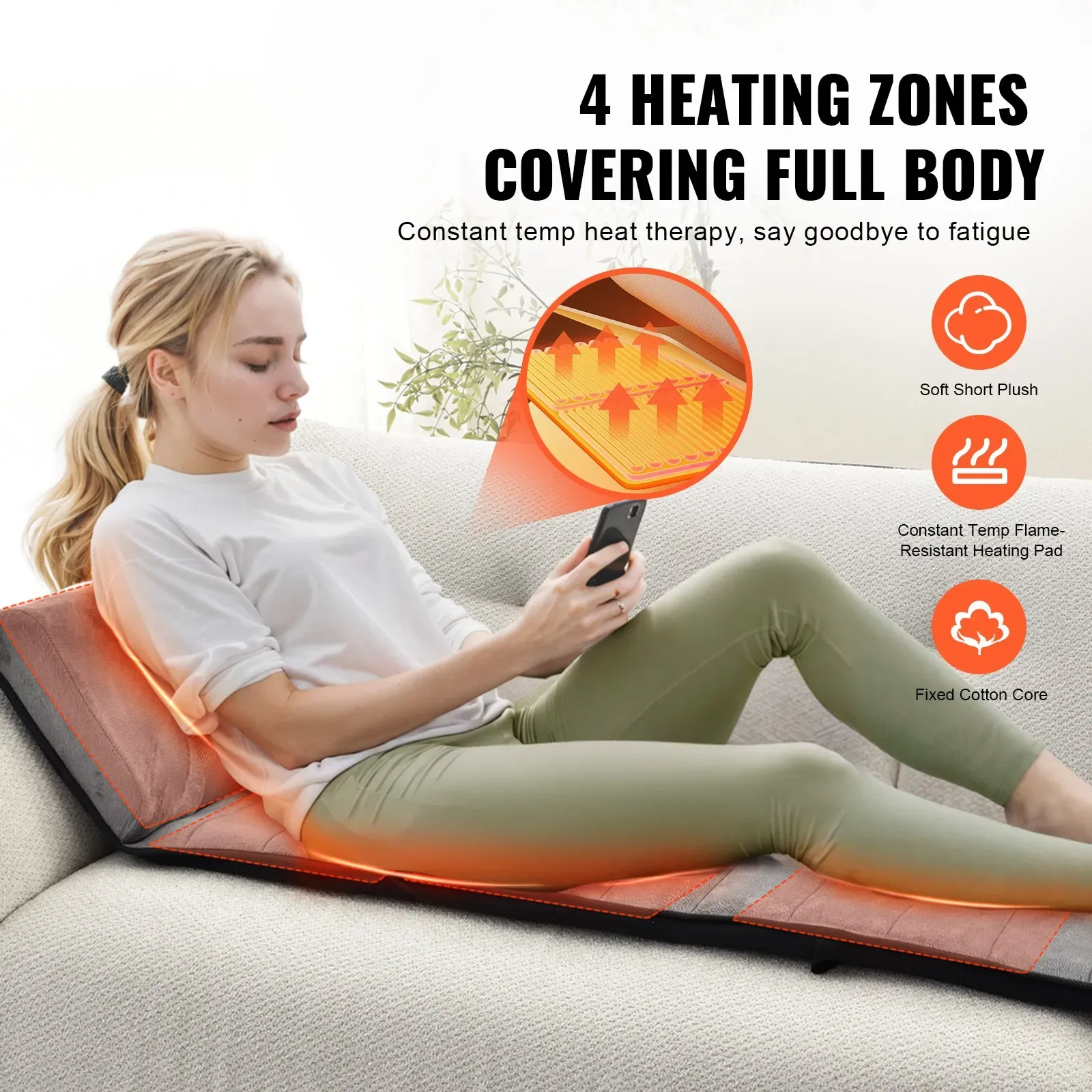 VEVOR Full Body Massage Mat with Heat and Shiatsu Rollers - photo 3