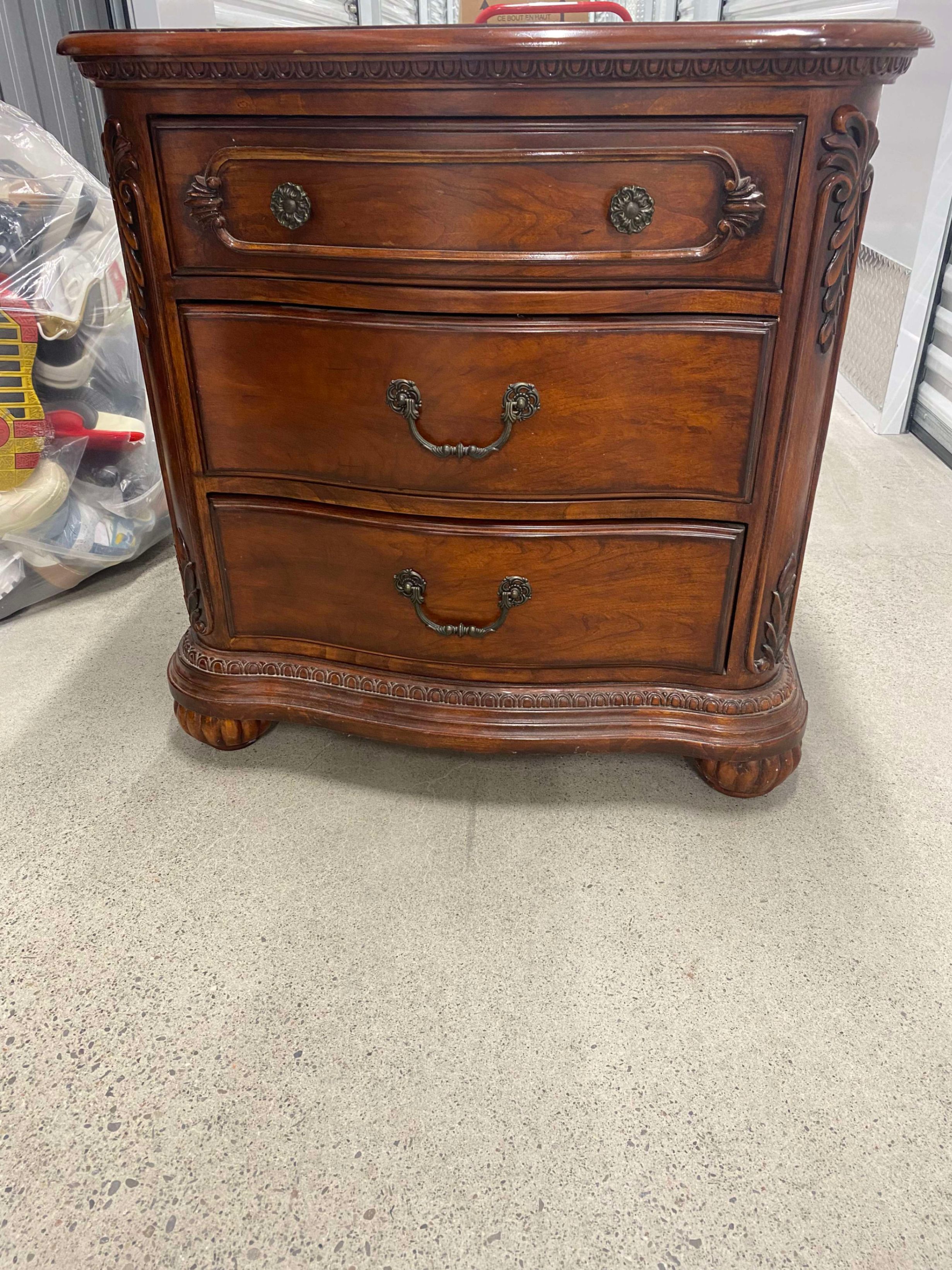 Wooden Nightstand with 3 Drawers - photo 2