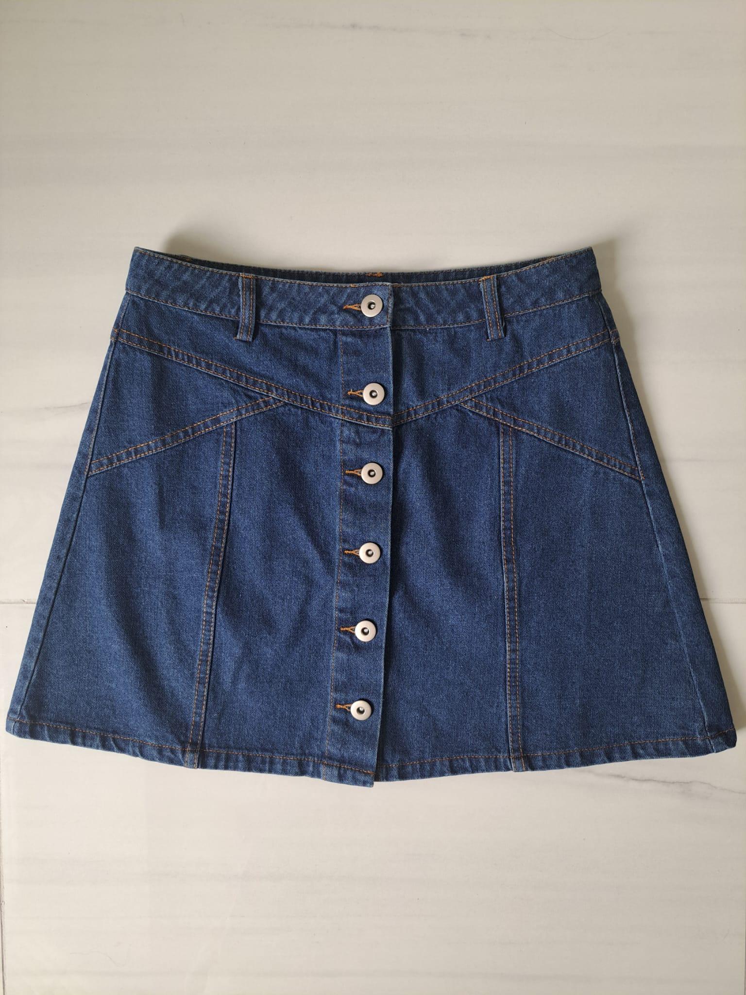 🫐 Y2K Button Denim High Rise Skirt