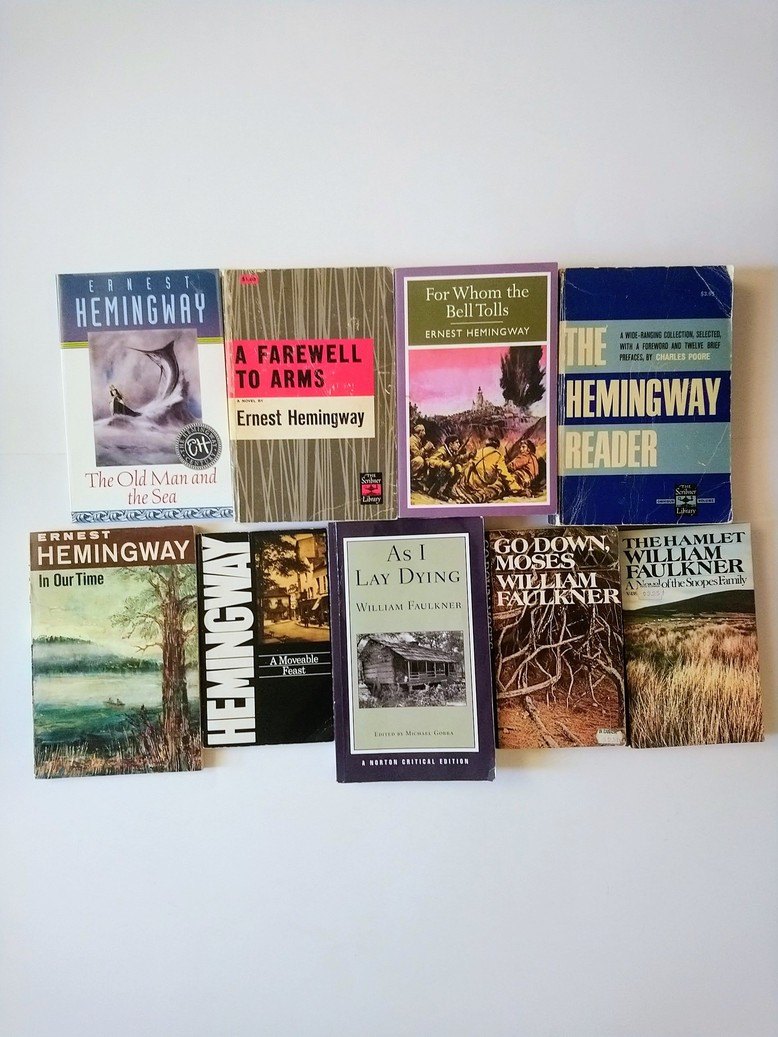 Hemingway & Faulkner books!