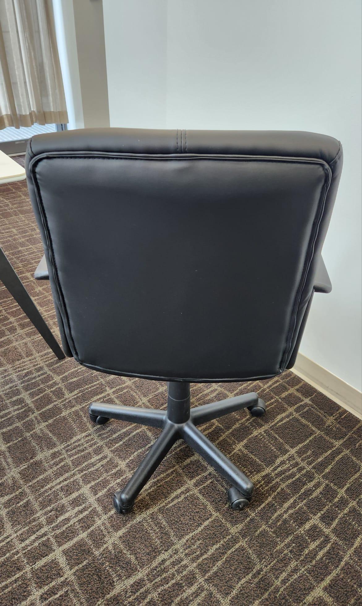 Black Faux Leather Office Chair - photo 3