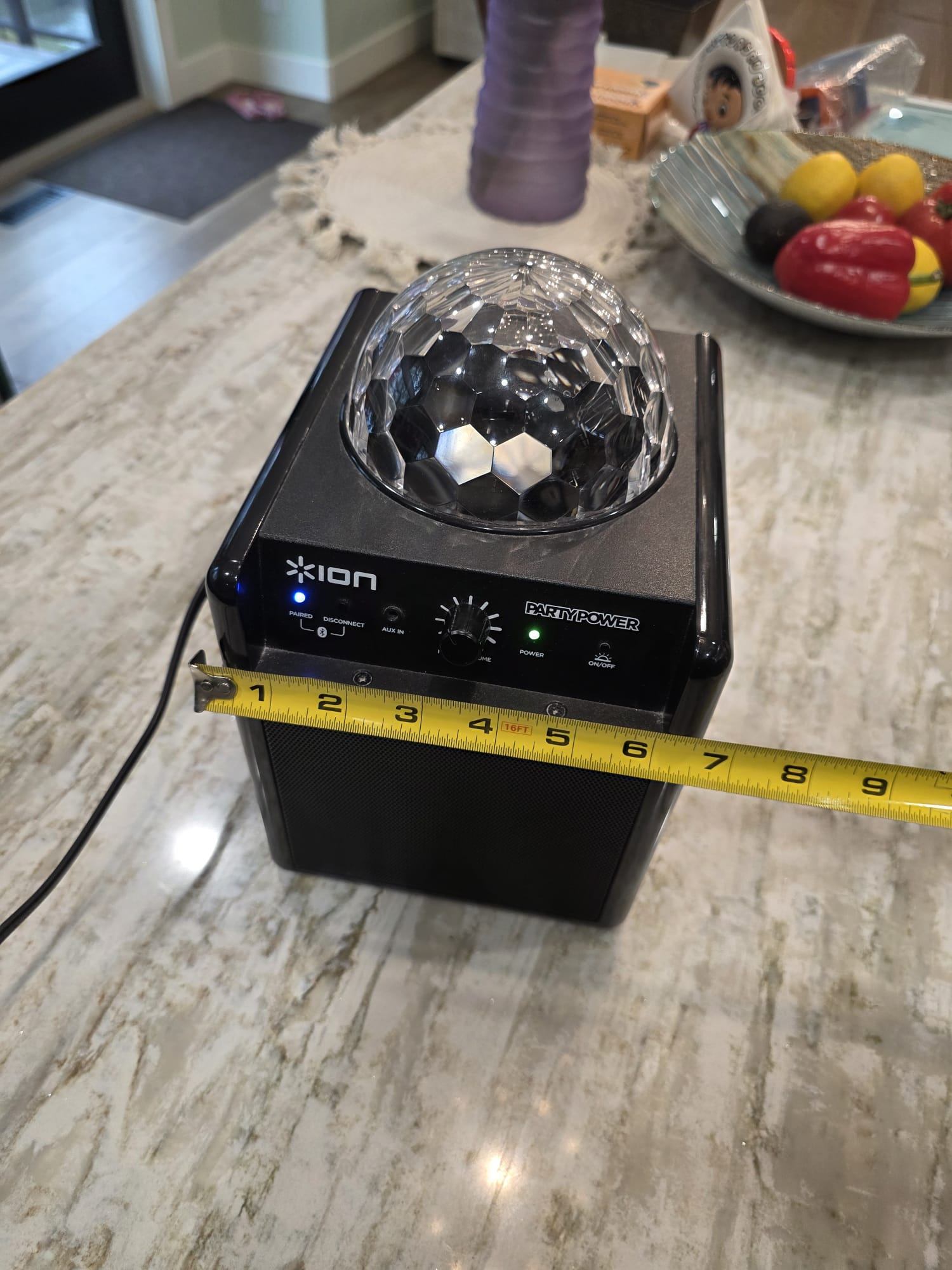 ION Party Power Bluetooth Speaker w/Disco Ball Light — Working