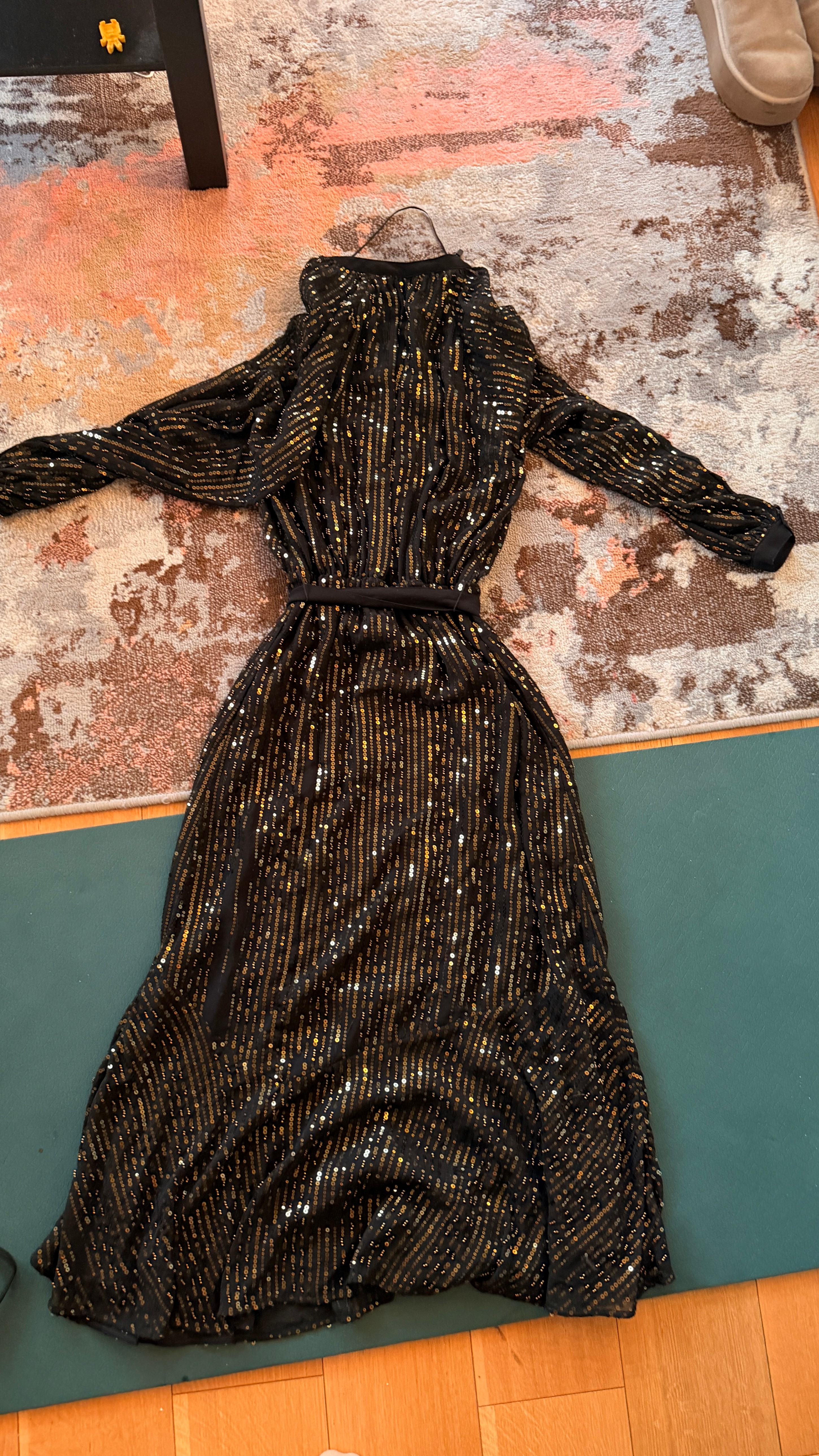 Zara Black Sequin Midi Dress - photo 2