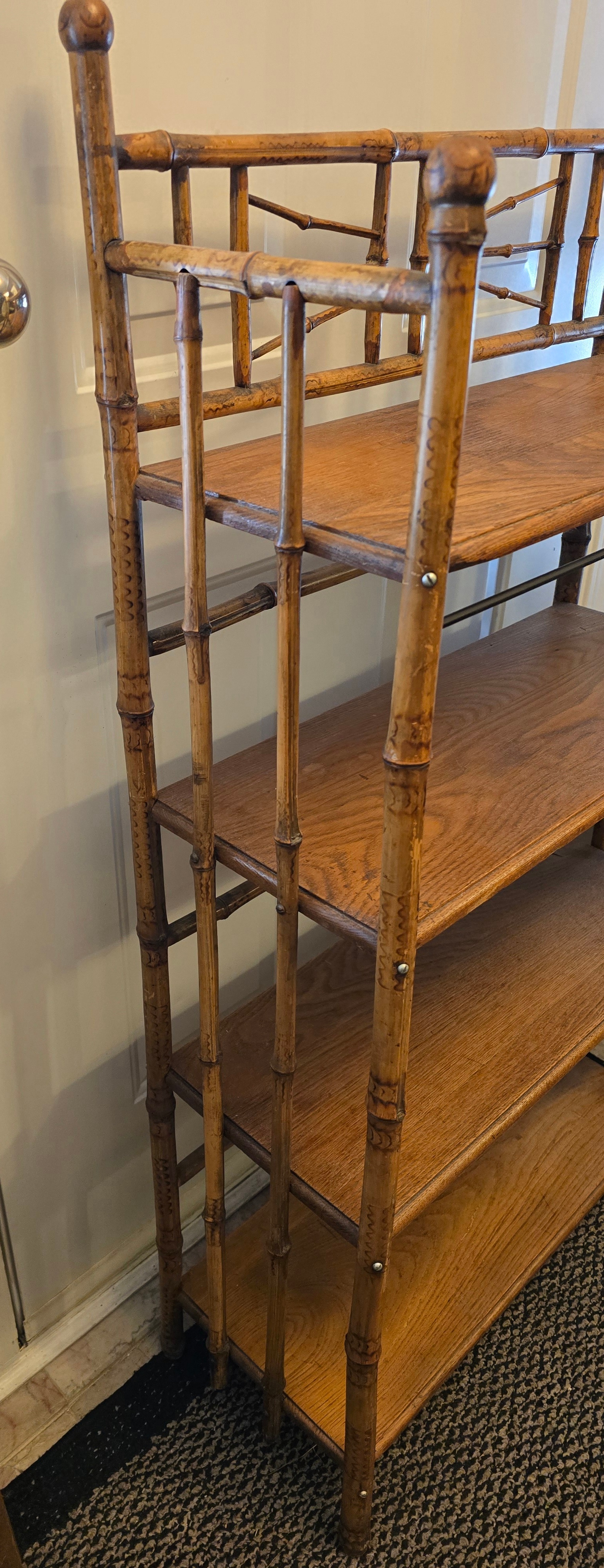 VICTORIAN BAMBOO / RATTAN BOOKCASE SHELF - photo 2