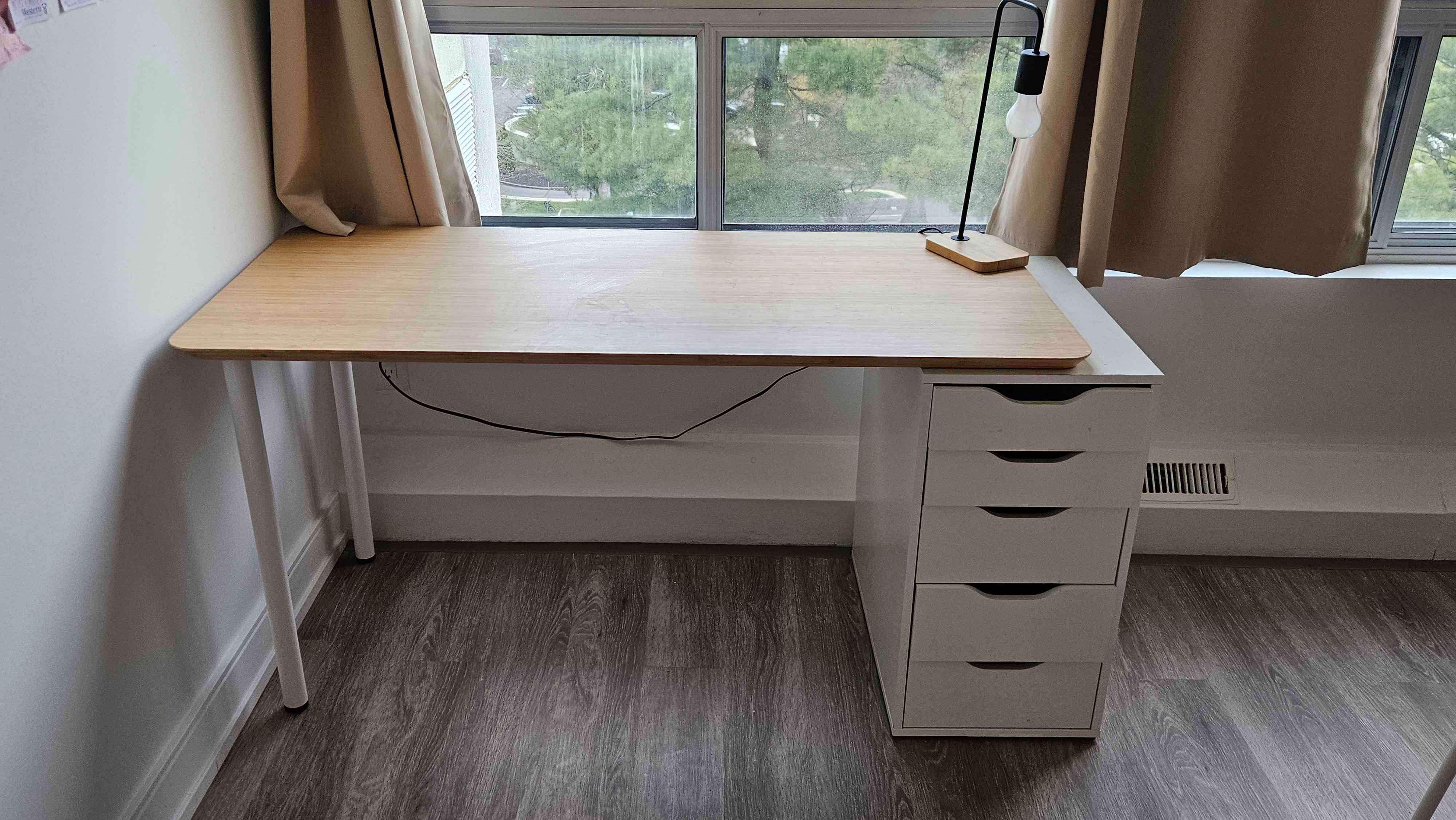 ikea Bamboo Desk + Lamp