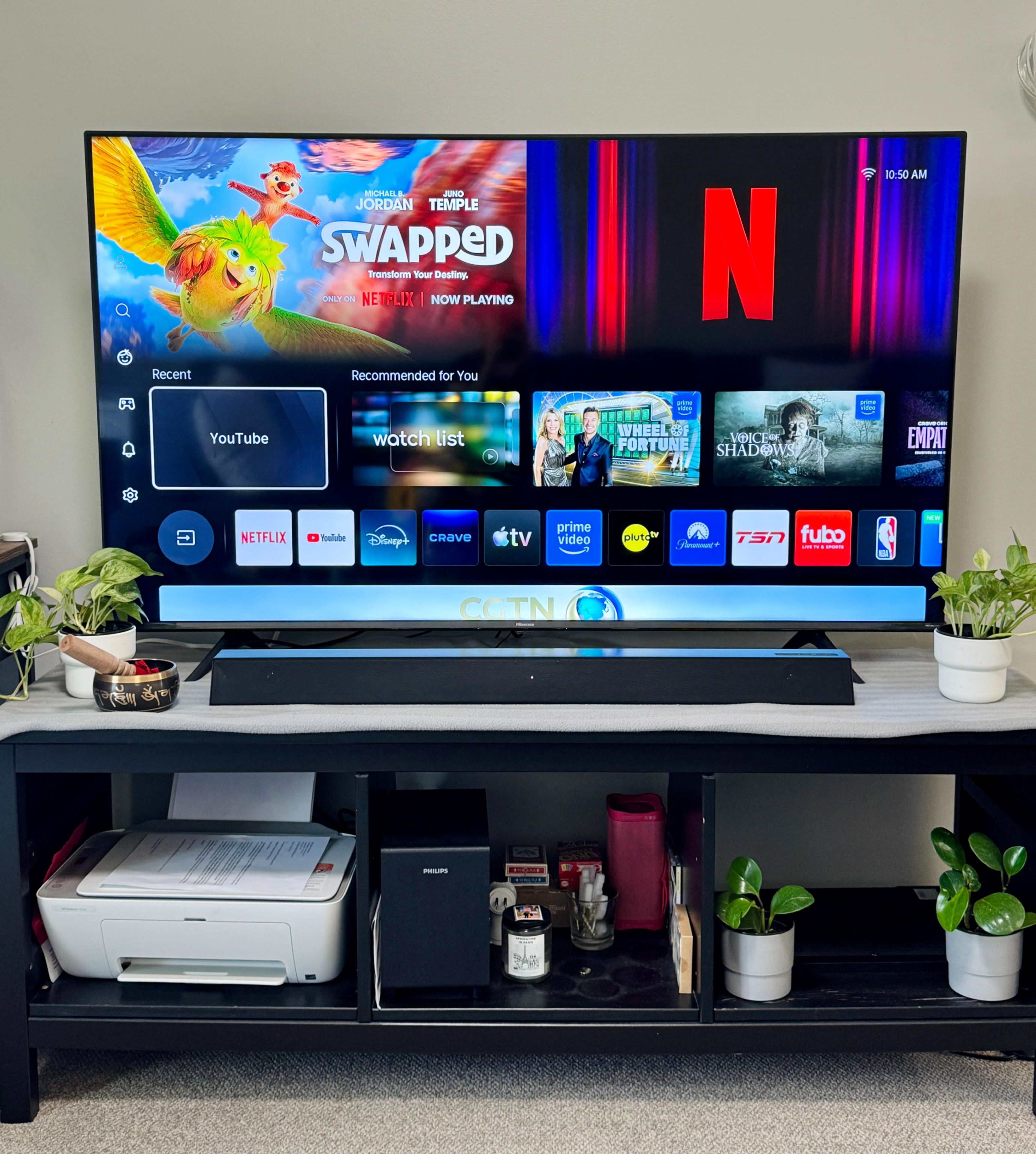 TV Console with Shelving
