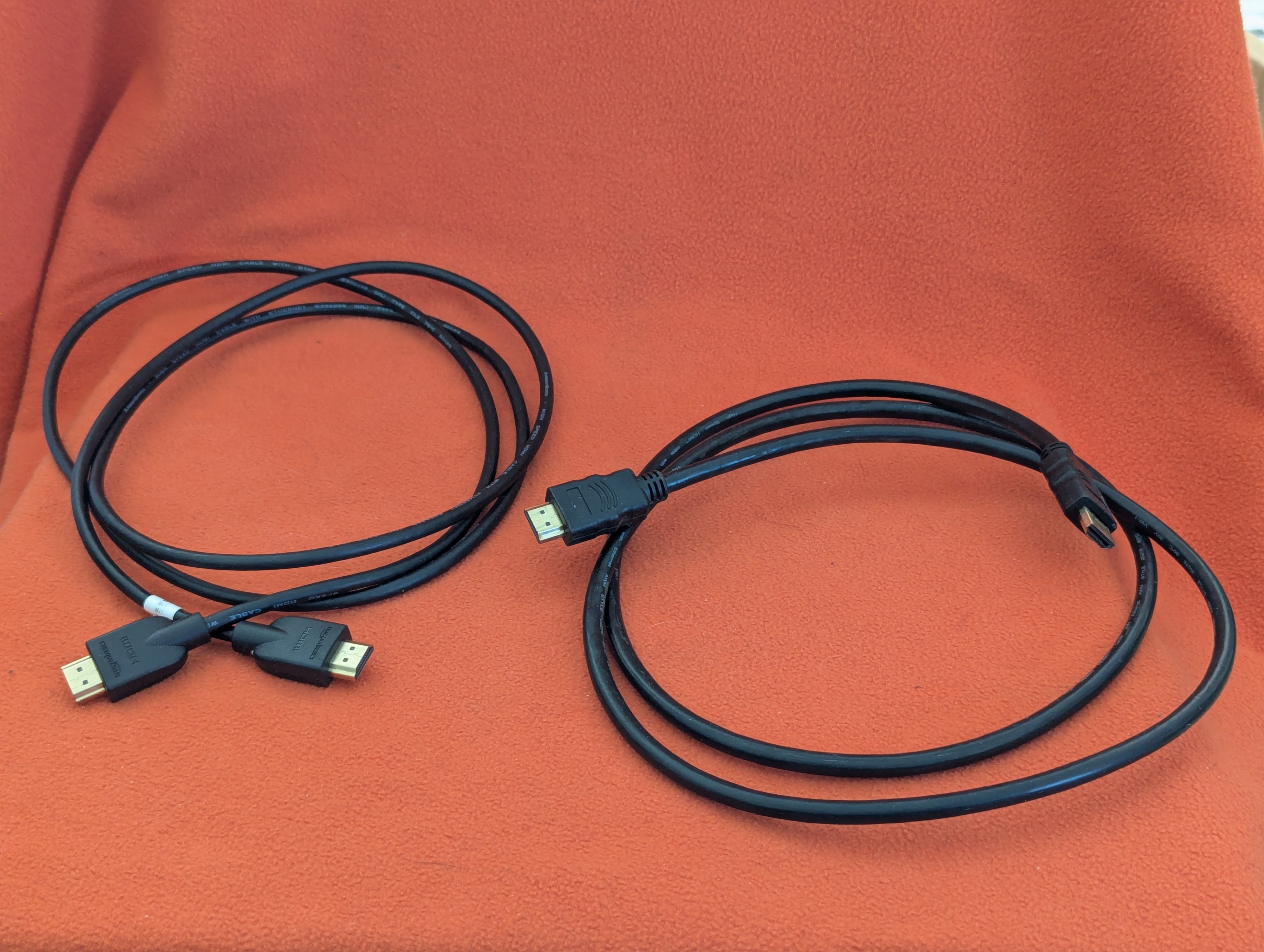 Two HDMI cables - 5-foot (orange wrap) and 6-foot (beige wrap) - photo 2