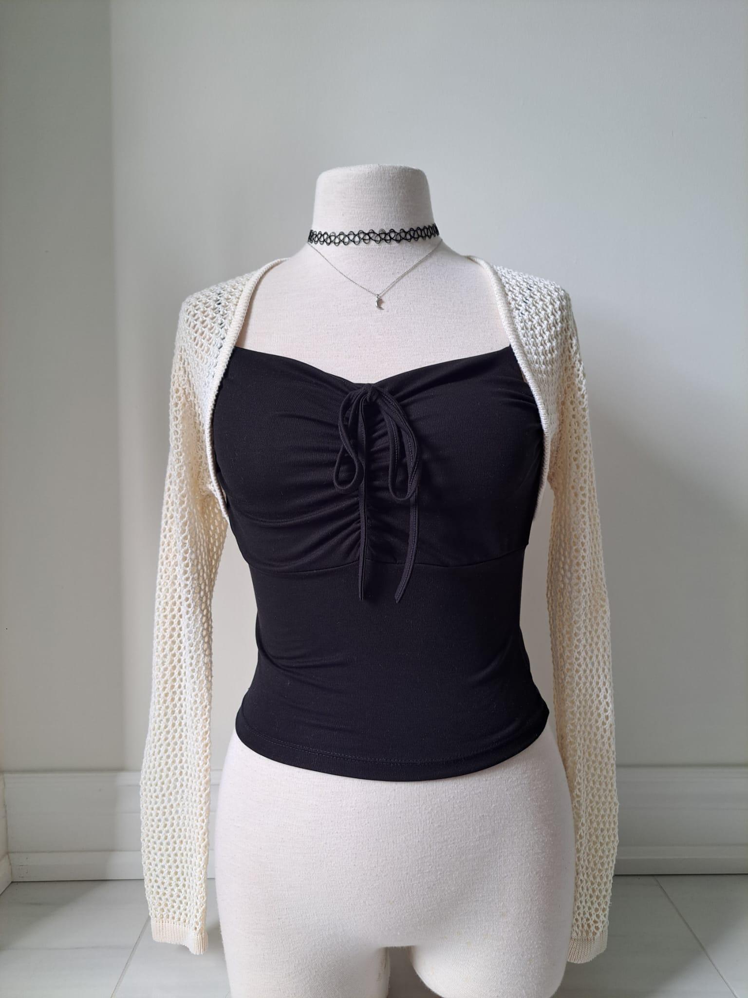 🍨 Cream Knit Cropped Bolero Shrug Cardigan