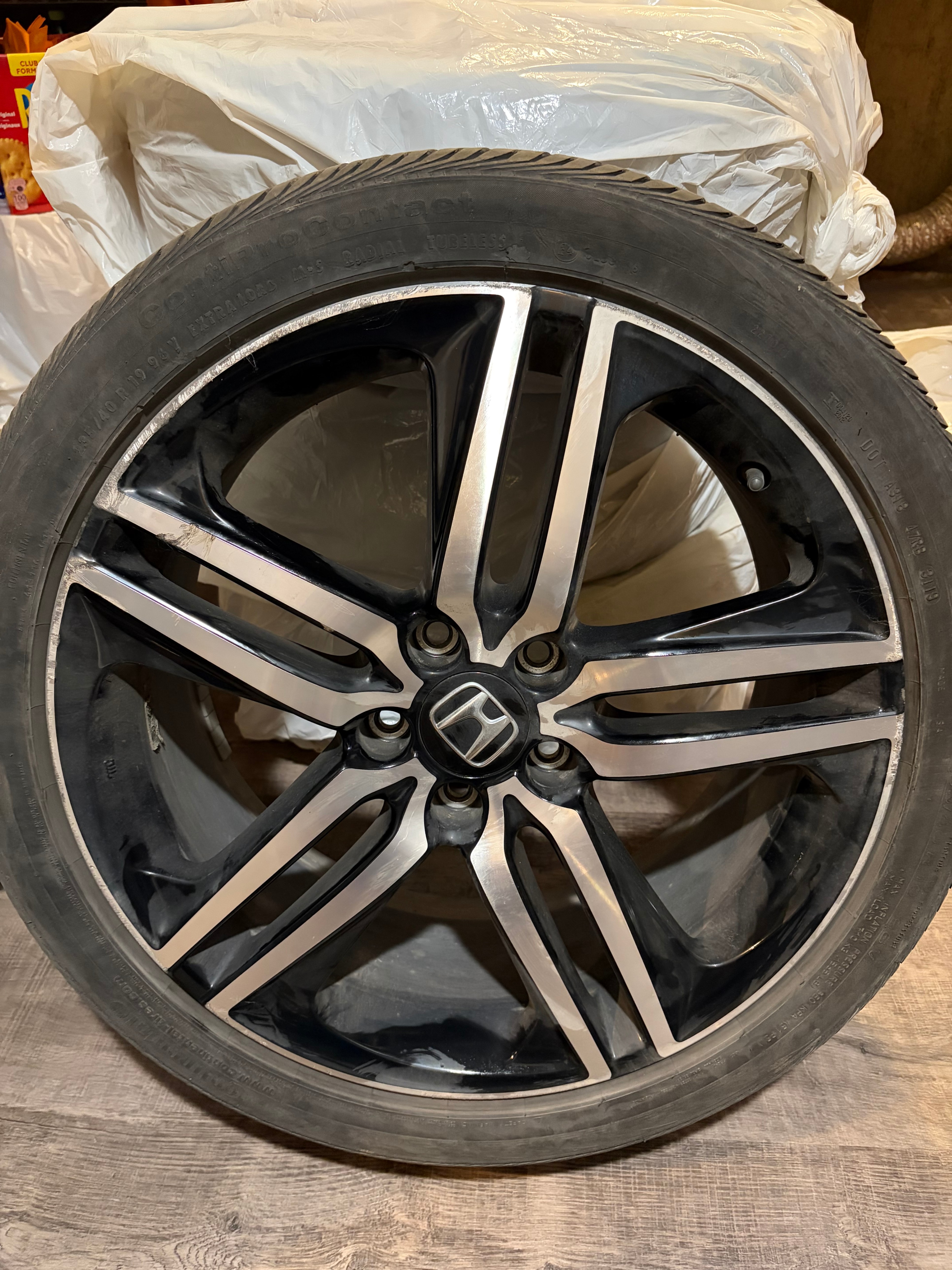19" OEM Honda Accord Rims & Continental Tires, Set of 4 - photo 2