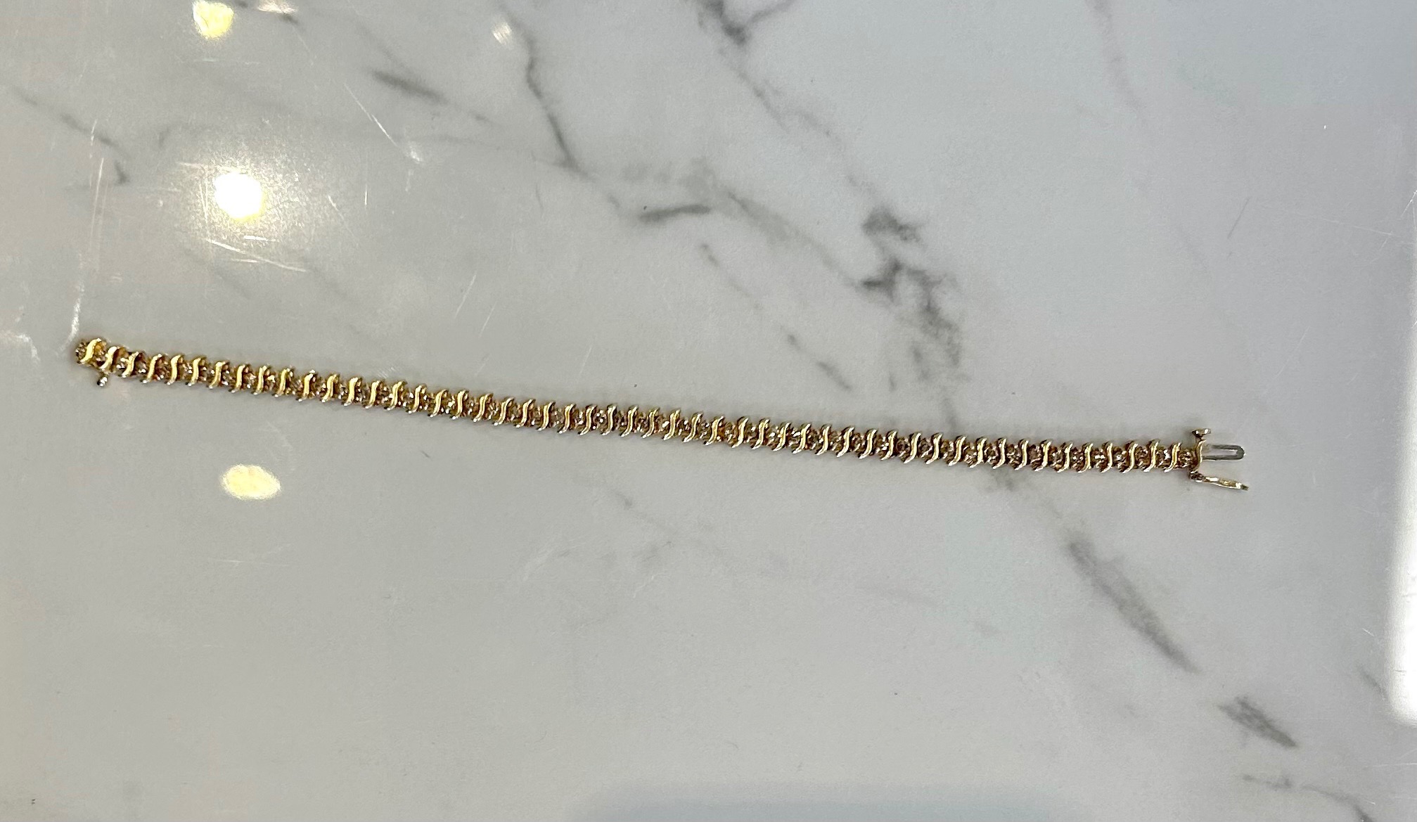 14K Gold bracelet - 15.1G - with Diamonds - photo 2