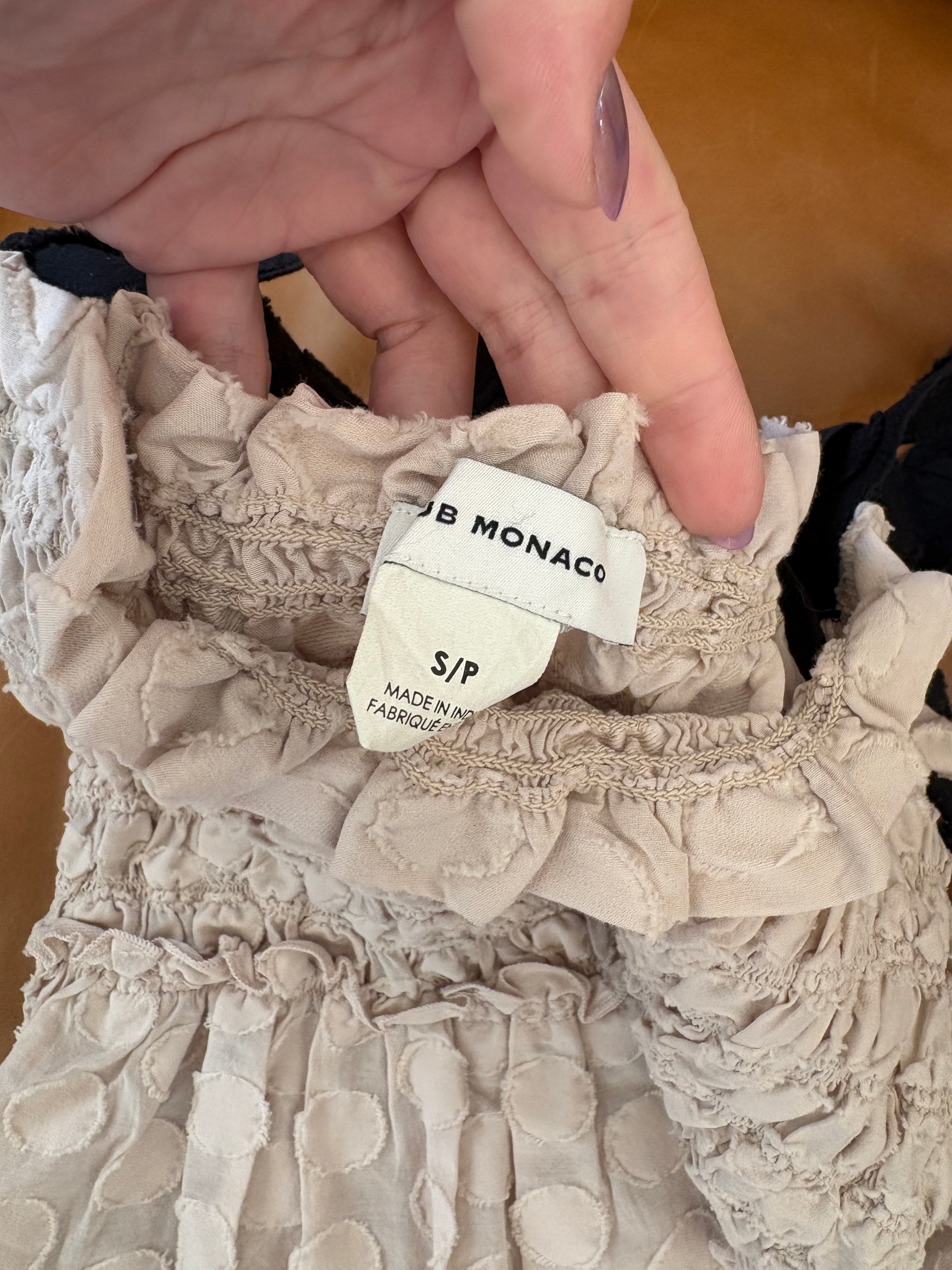 Club Monaco Tan Smocked Ruffle Top S/P - photo 3
