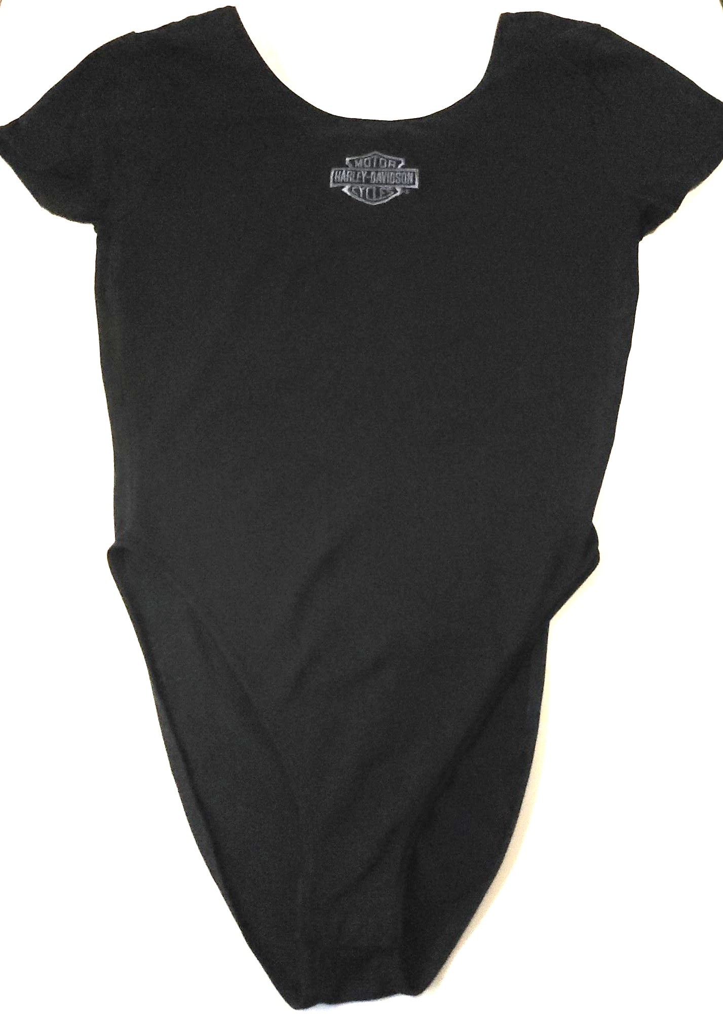 90s Harley Davidson Embroidered Bar and Shield Bodysuit Black