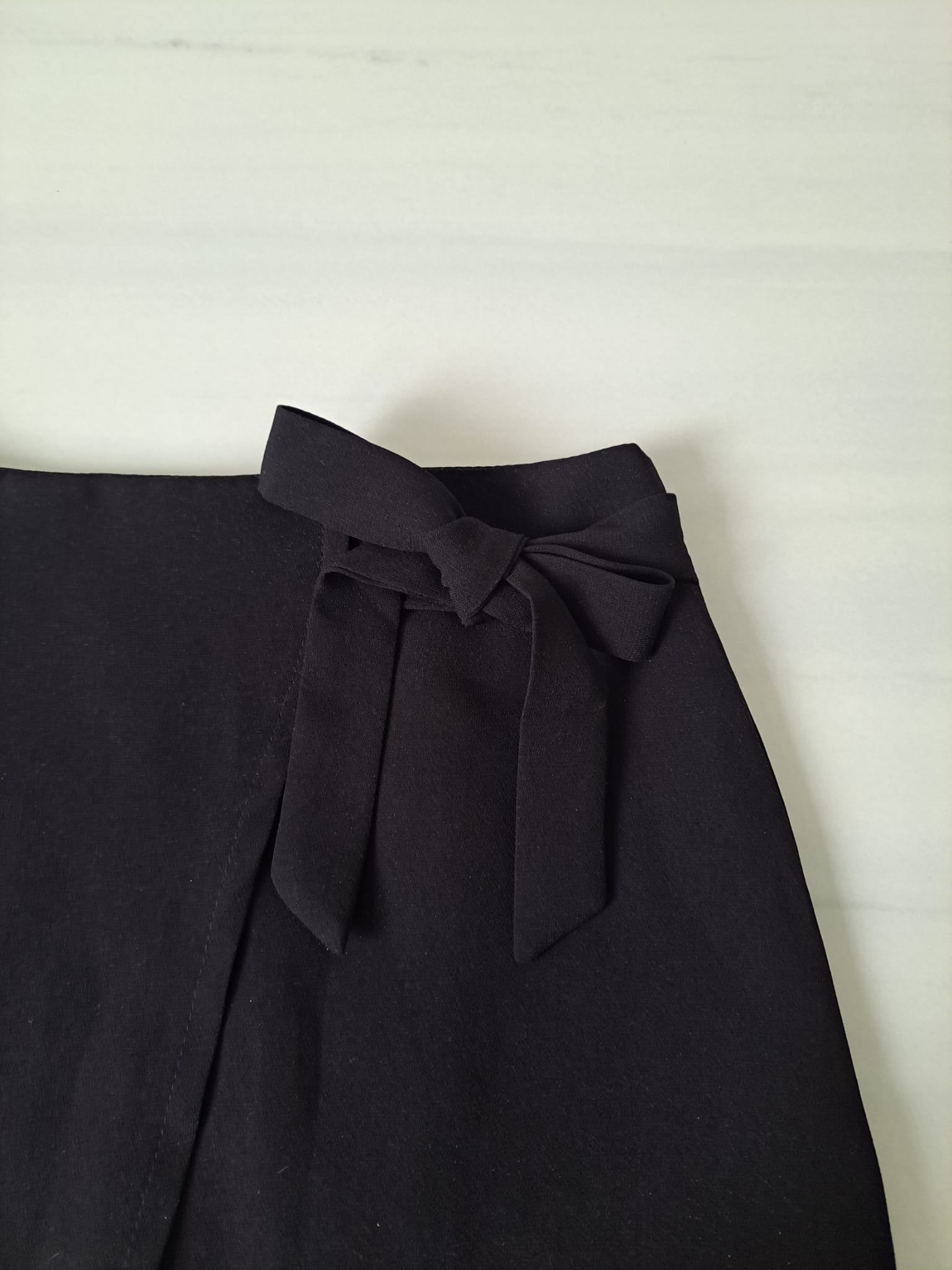 🖤 Black Ribbon Wrap High Rise Skirt - photo 3