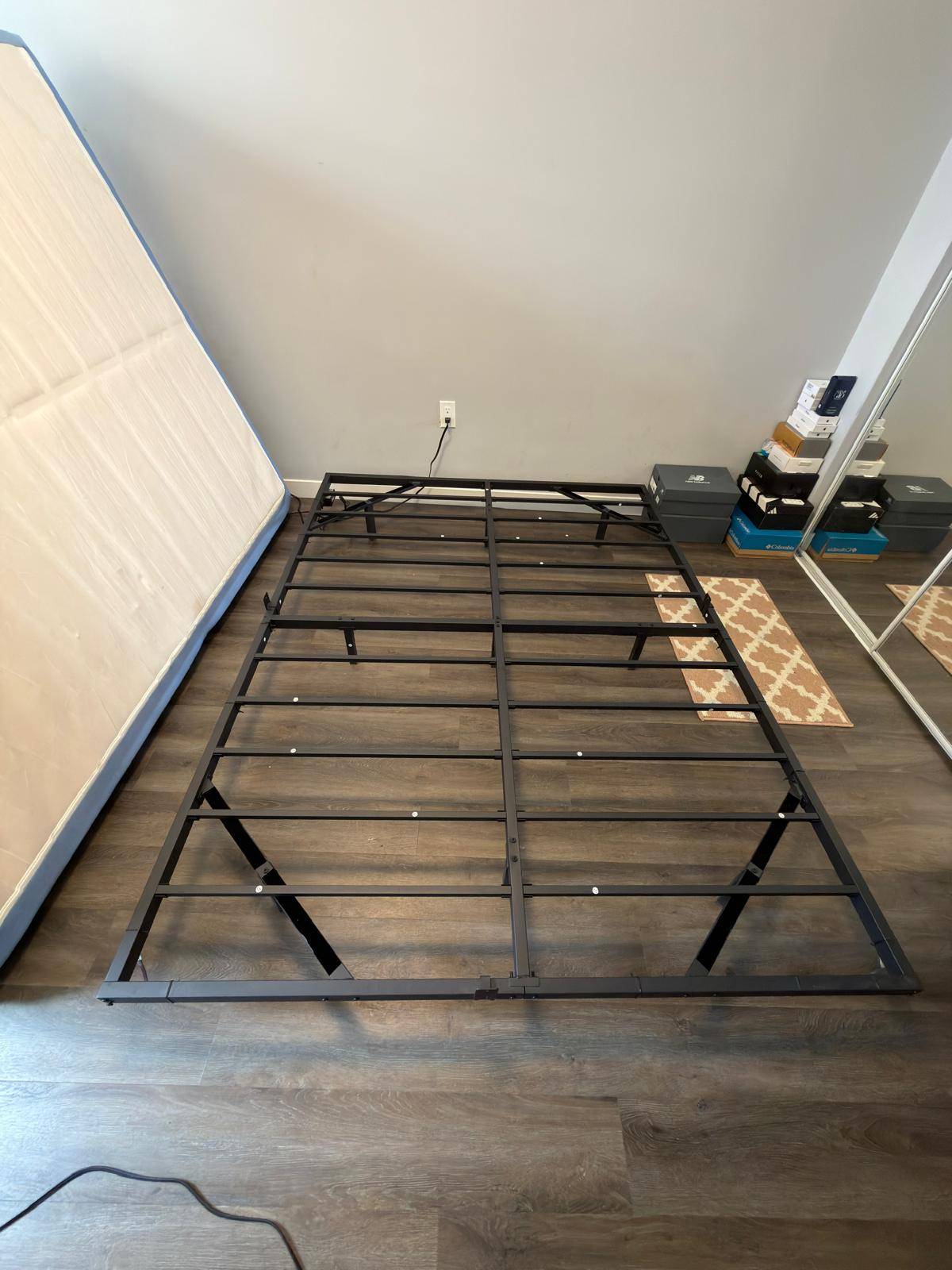 Floating Queen Bed Frame with LED Lights & USB ports - photo 2