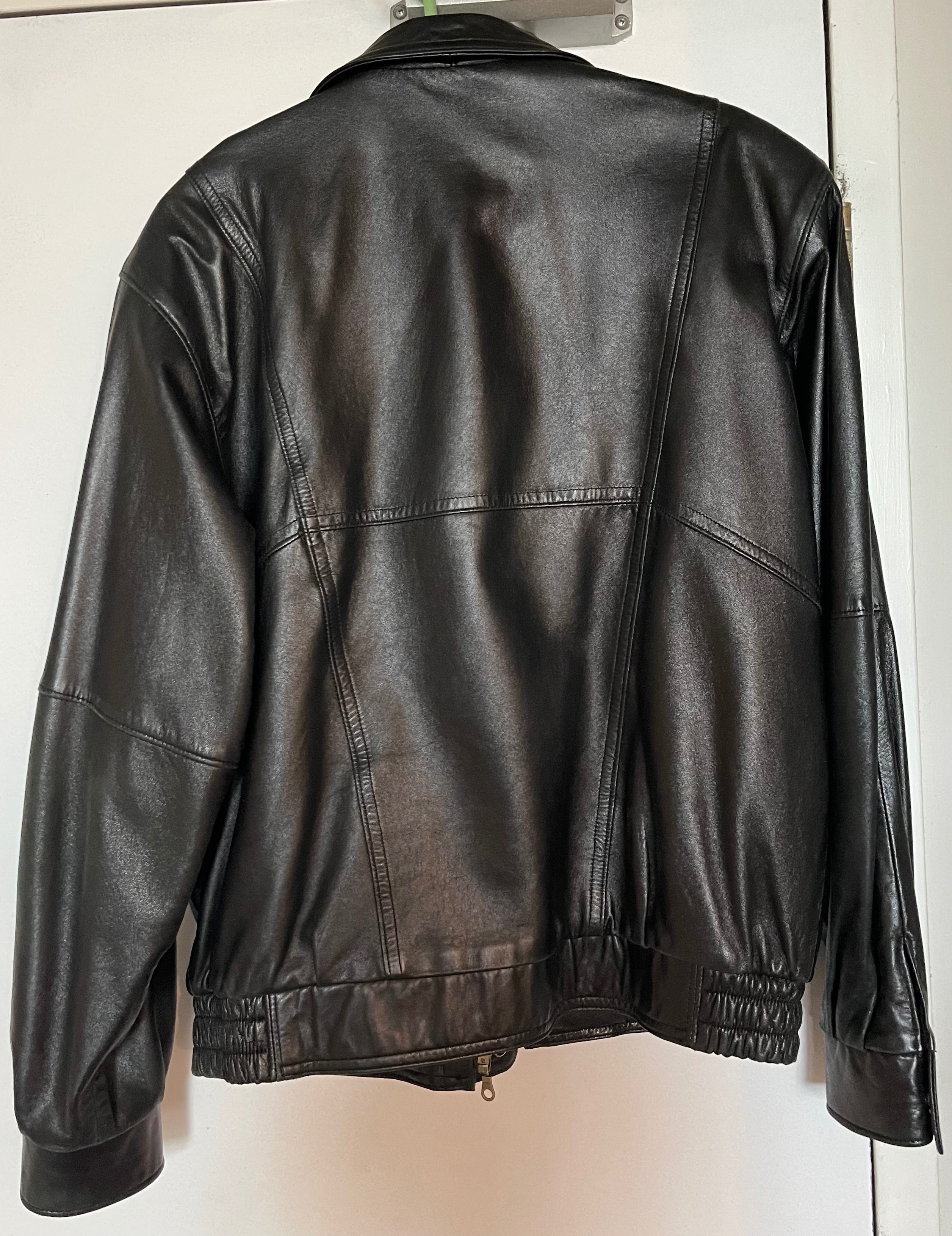 Vintage Ocean West Black Leather Jacket - Made in Canada - Large - photo 2
