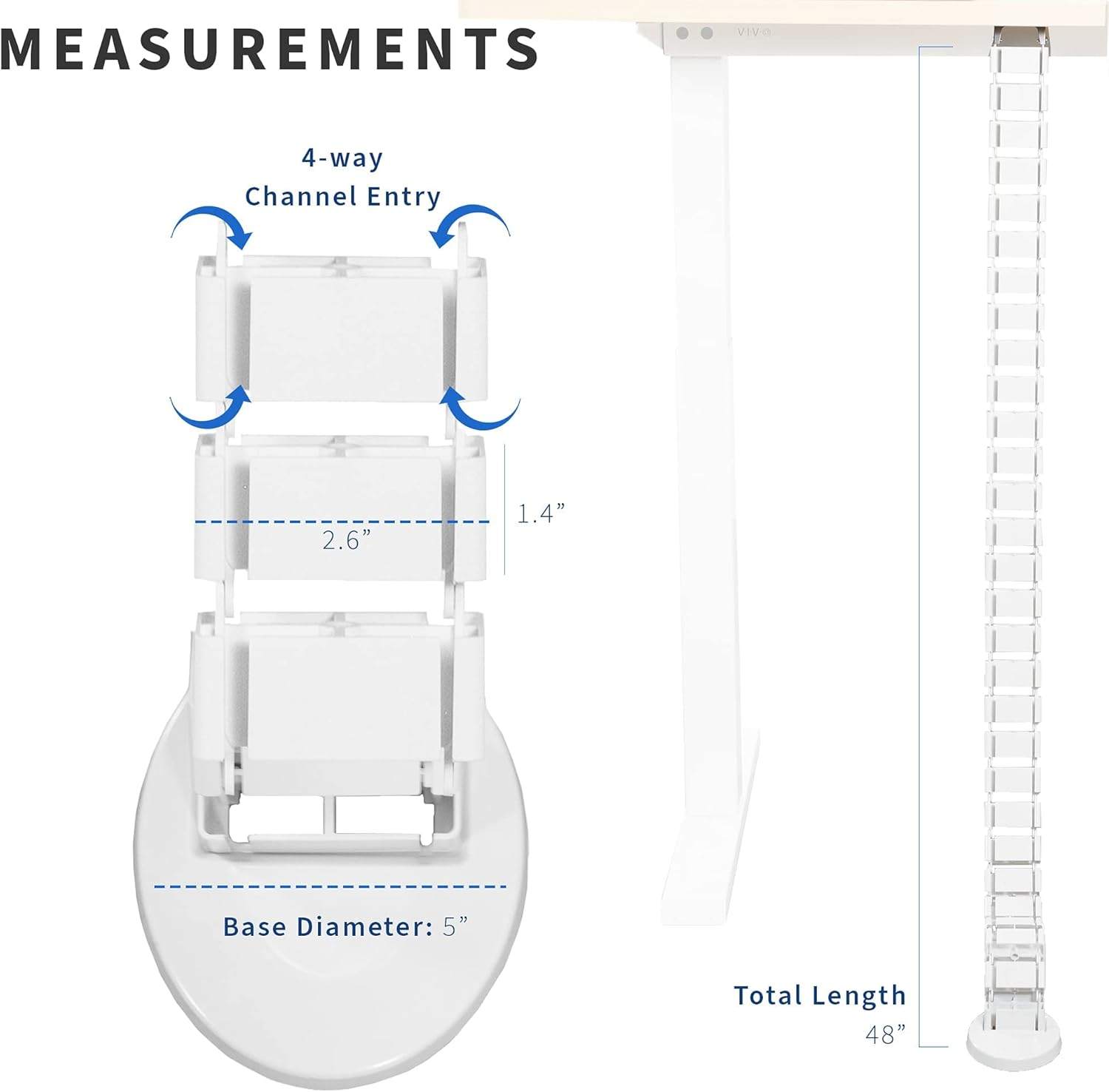 New VIVO Vertebrae Cable Management Kit White - photo 3