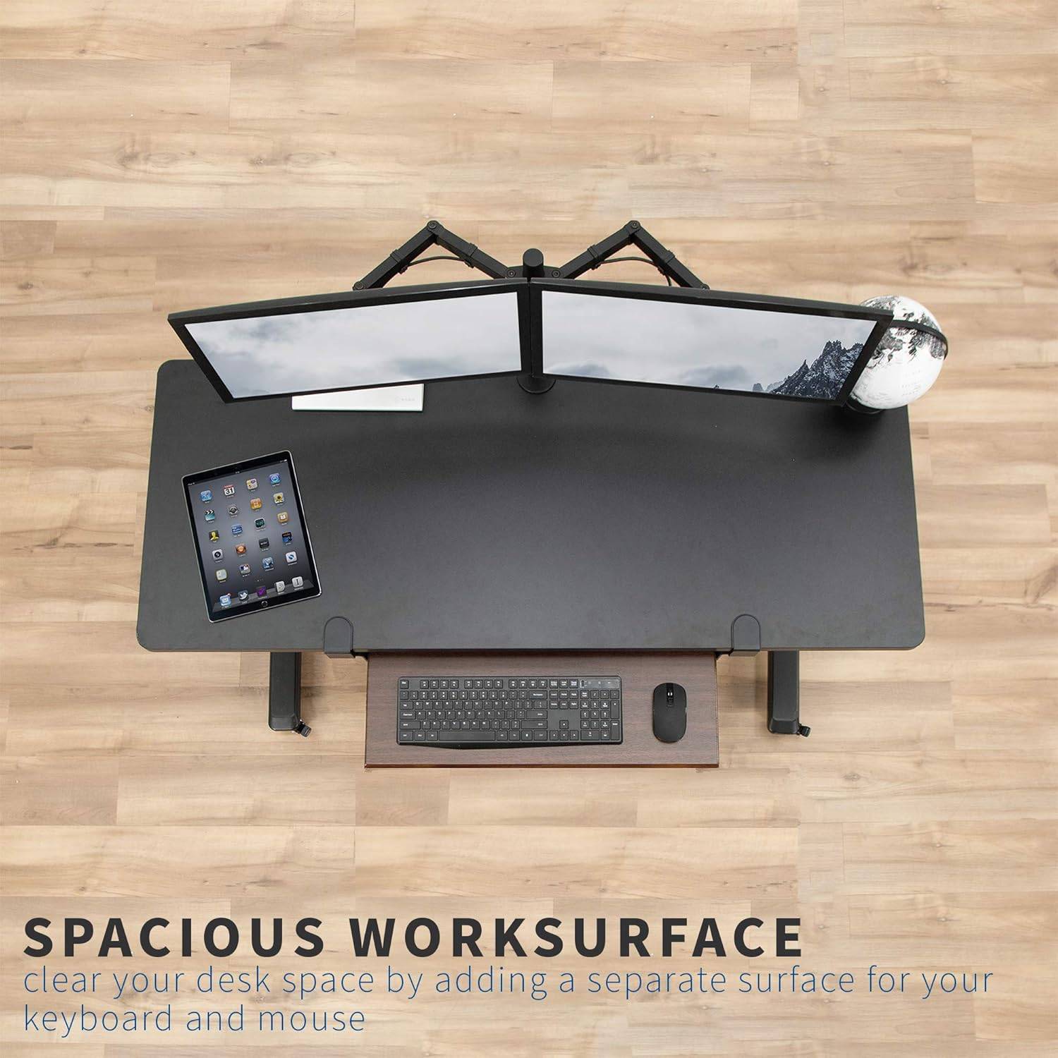 New VIVO Large Dark Wood Keyboard/Mouse Tray - photo 5