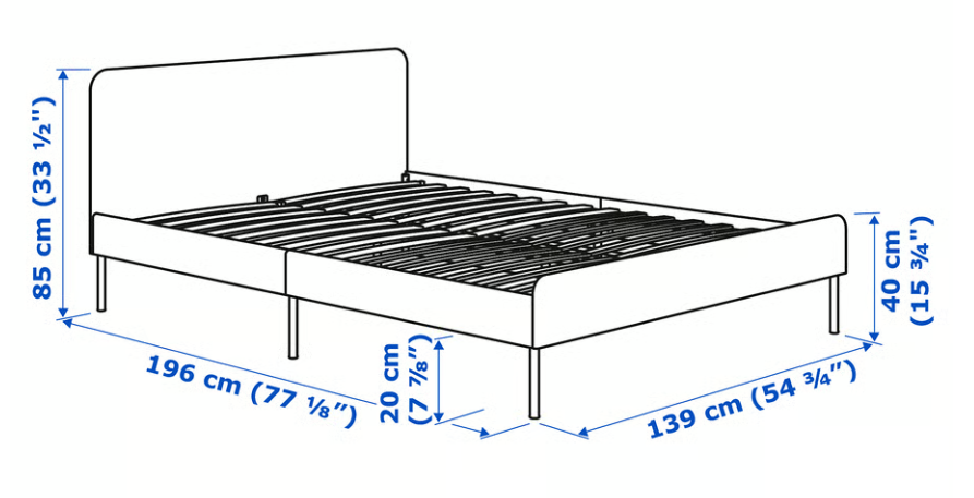 SLATTUM upholstered bed frame - photo 3