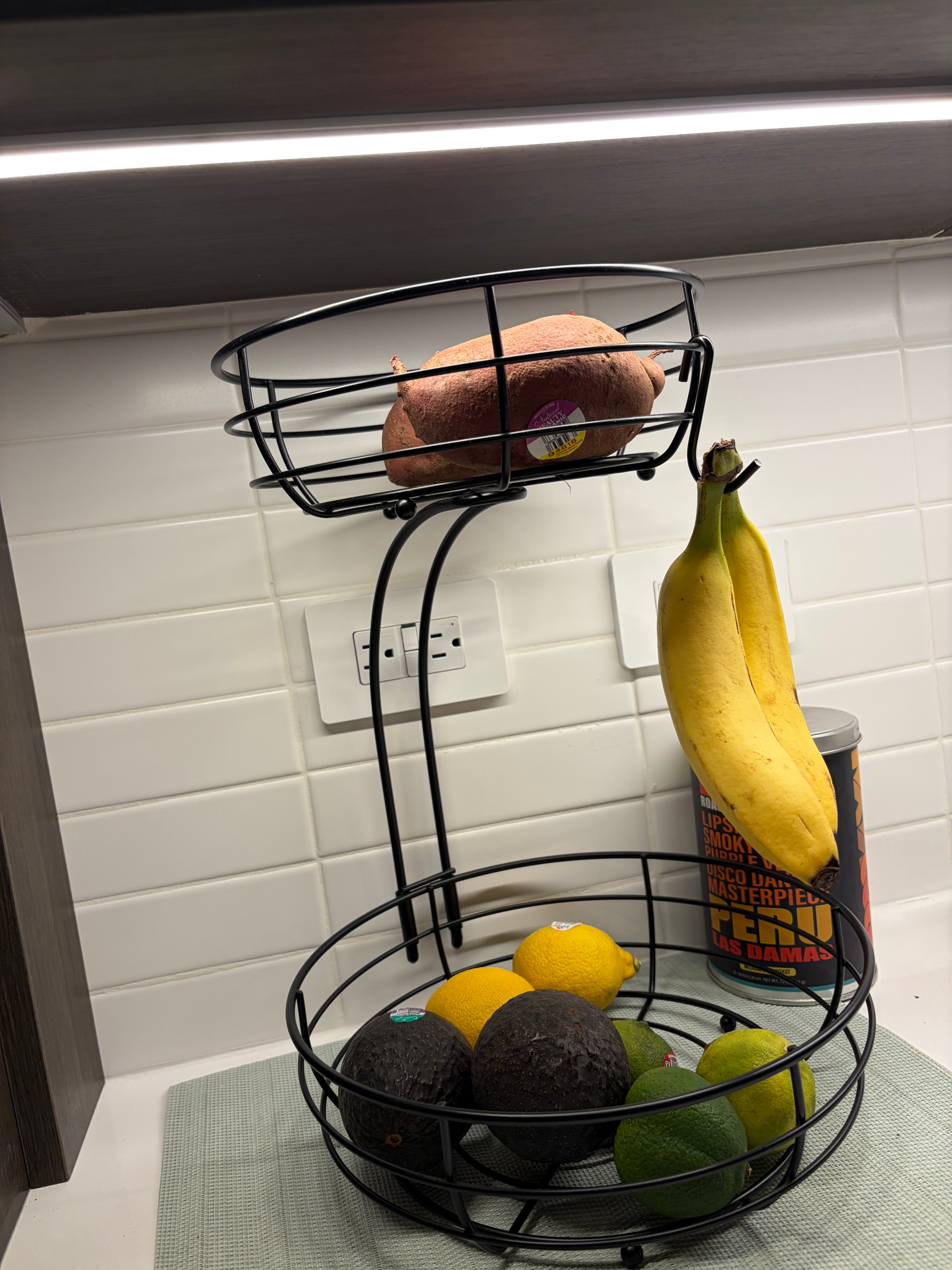 Iron 2-Tier Countertop Fruit Vegetables Basket Bowl - photo 2