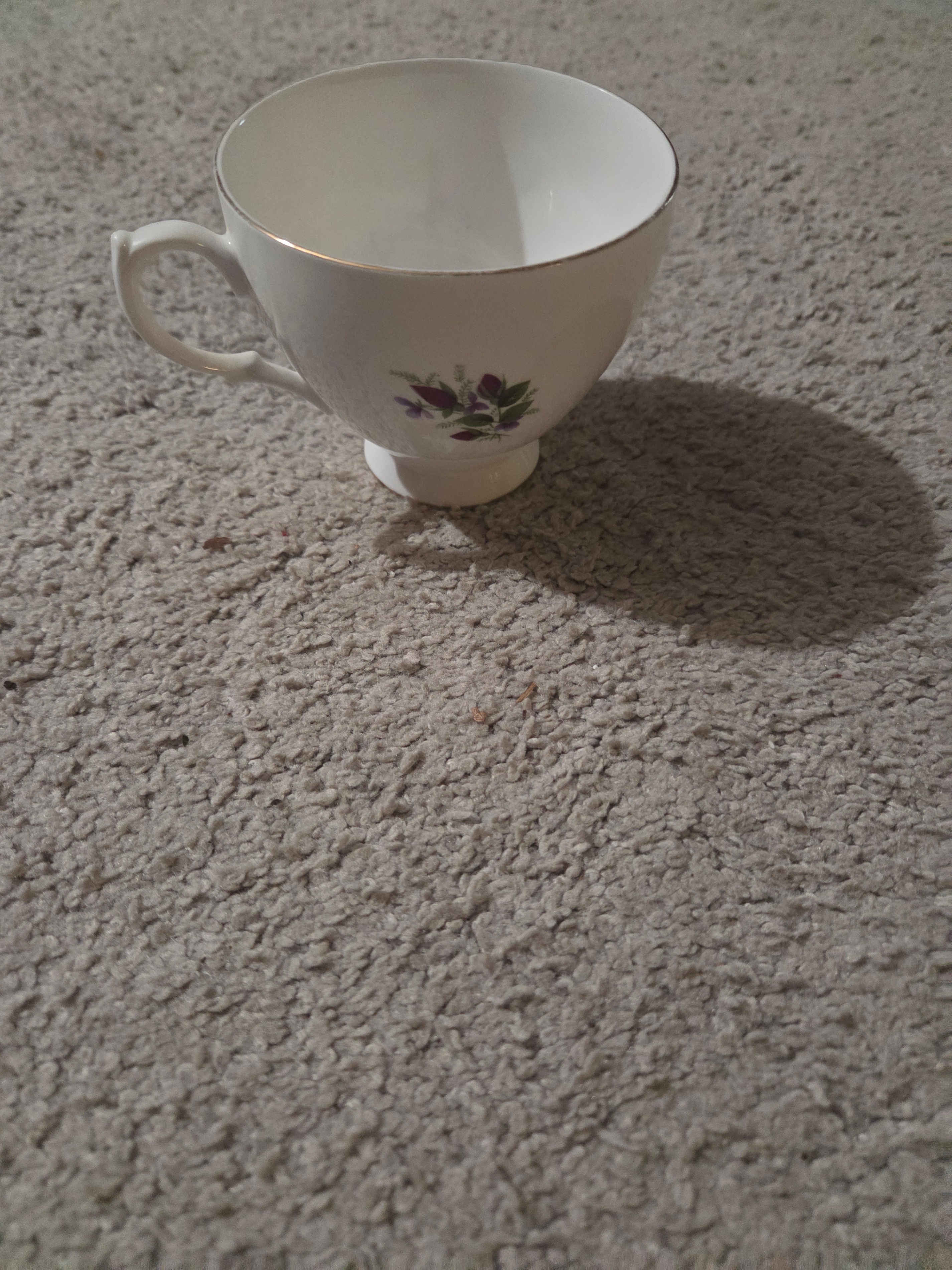 Vintage Queen Anne Bone China Mug, England Purple Floral