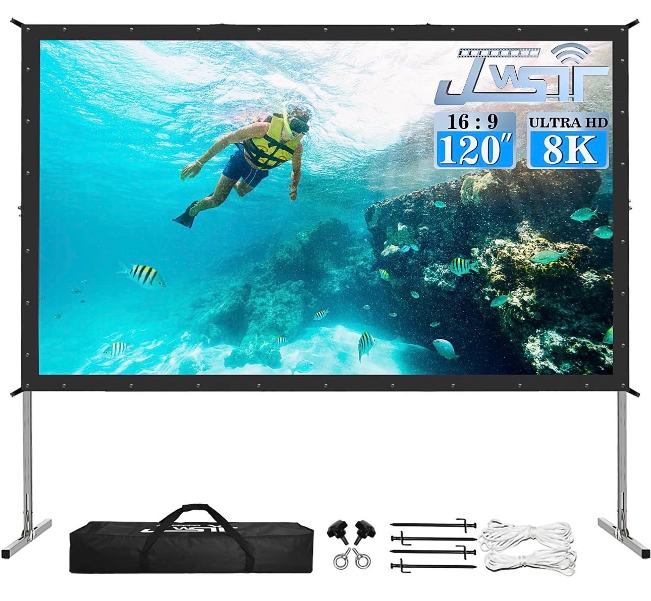Projector Screen w/ Stand 120" 4K HD 16:9 Portable Indoor/Outdoo - photo 3