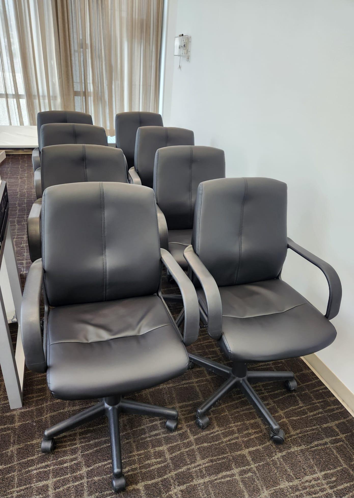 Black Faux Leather Office Chair - photo 5