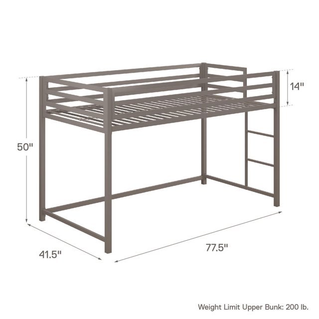 Junior Twin Loft Bed with 6 inch Mattress - photo 2