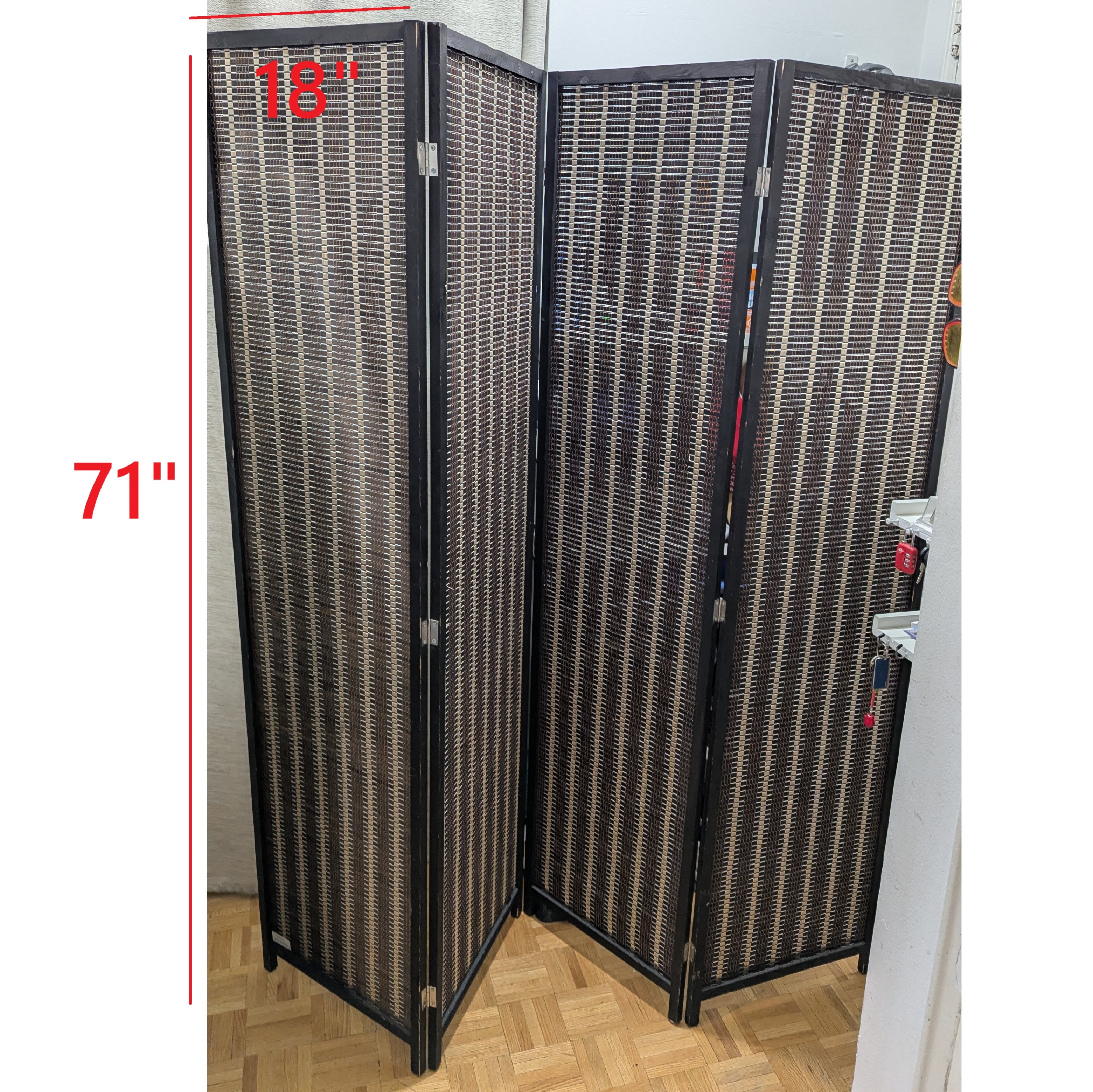 Screen Room Divider Wall Tall 4-Panel Japanese Style Furniture