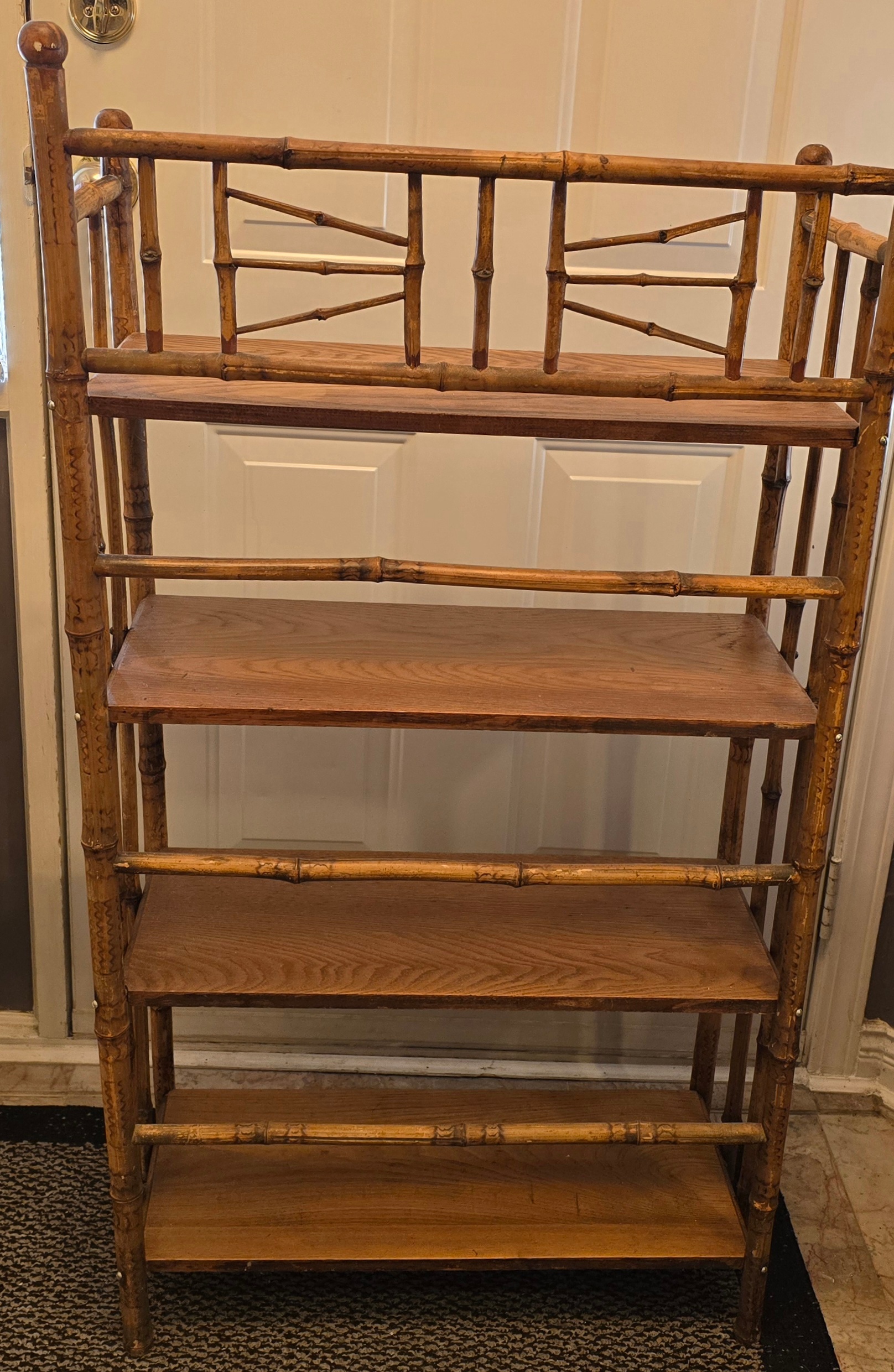VICTORIAN BAMBOO / RATTAN BOOKCASE SHELF - photo 4