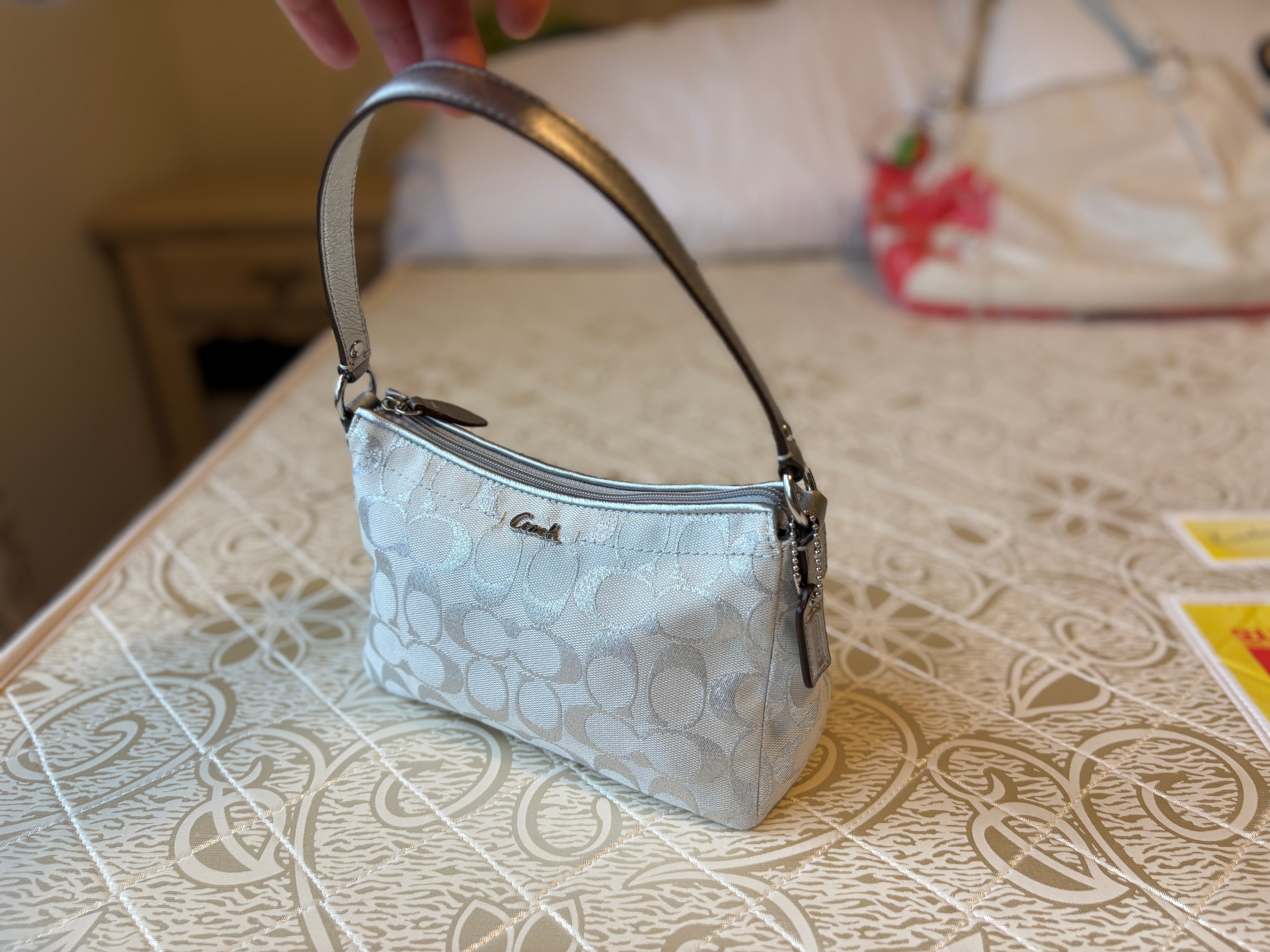 Coach Signature Pattern Grey Handbag