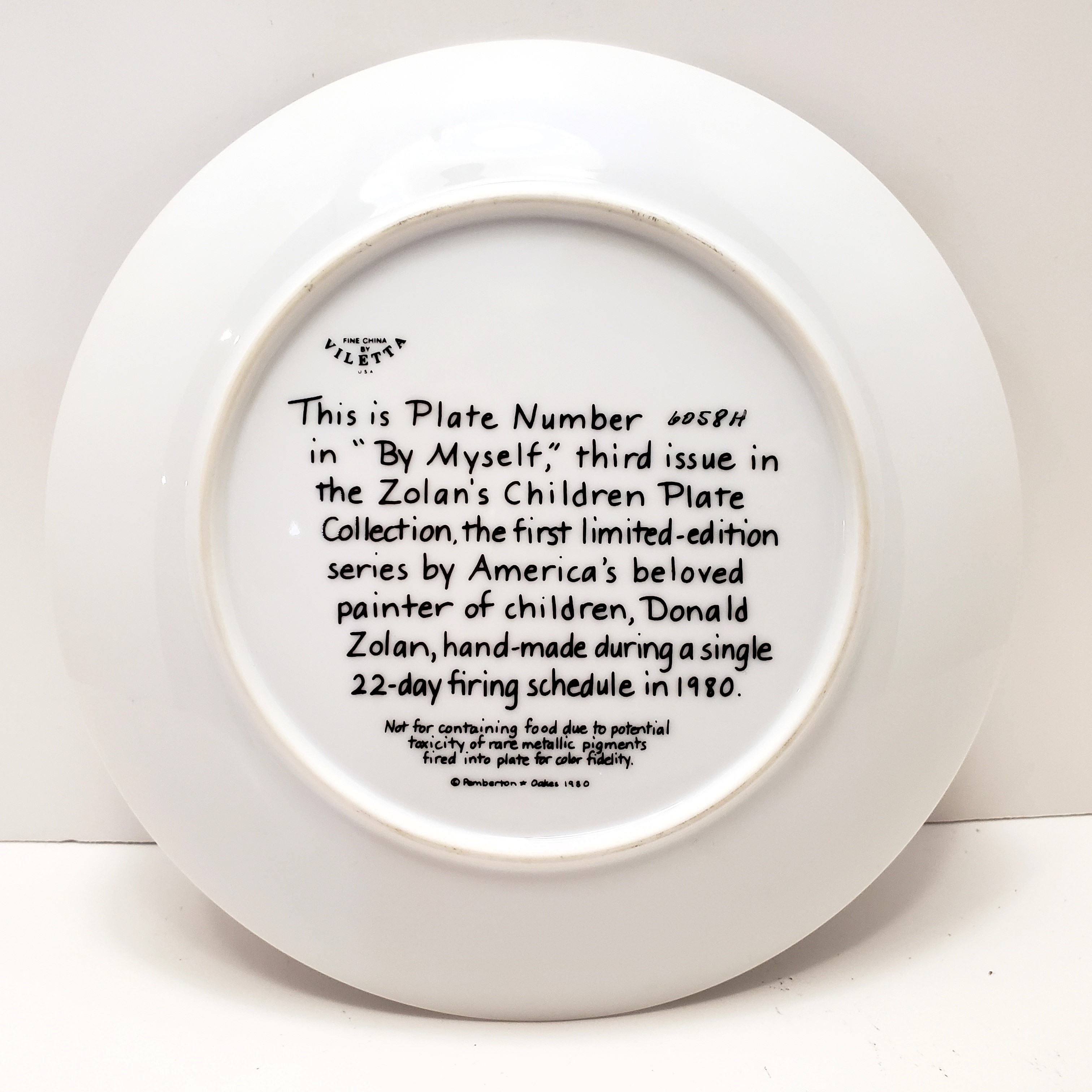 By Myself by Donald Zolan Collector Plate – Free with purchase - photo 2