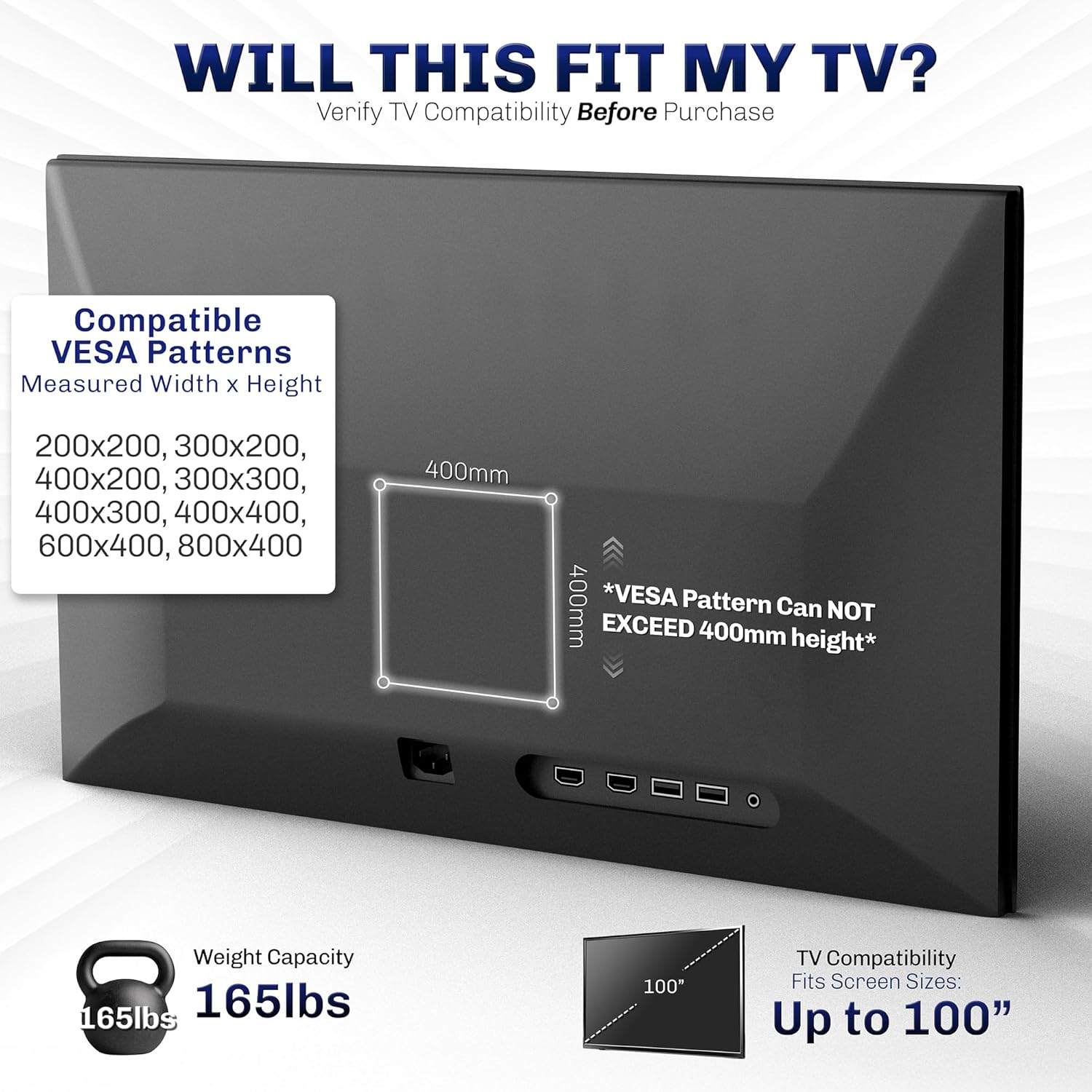 New VIVO Extra Large Heavy Duty 43 to 100 inch TV Mount - photo 4