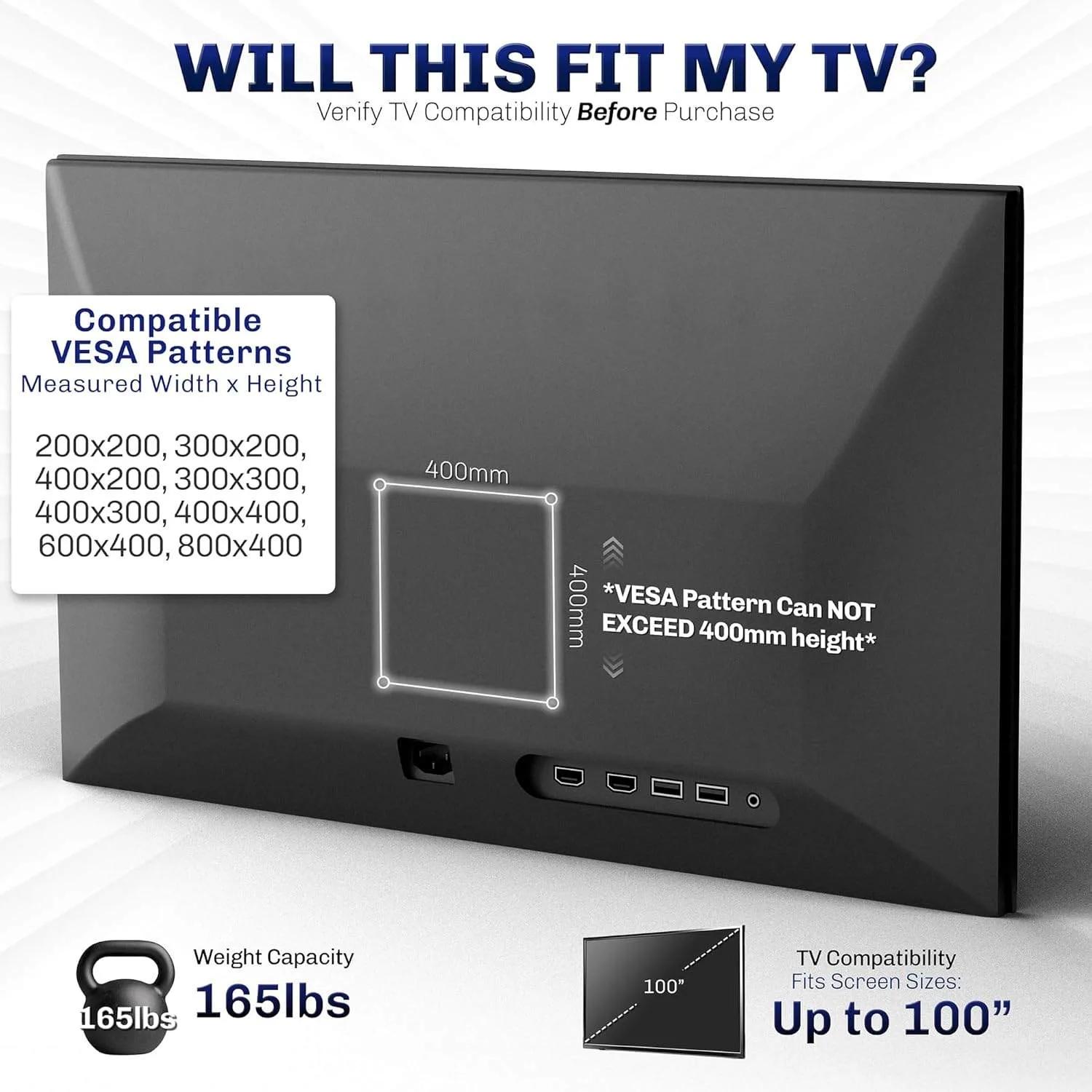 New VIVO Extra Large Heavy Duty 43 to 100 inch TV Mount - photo 4