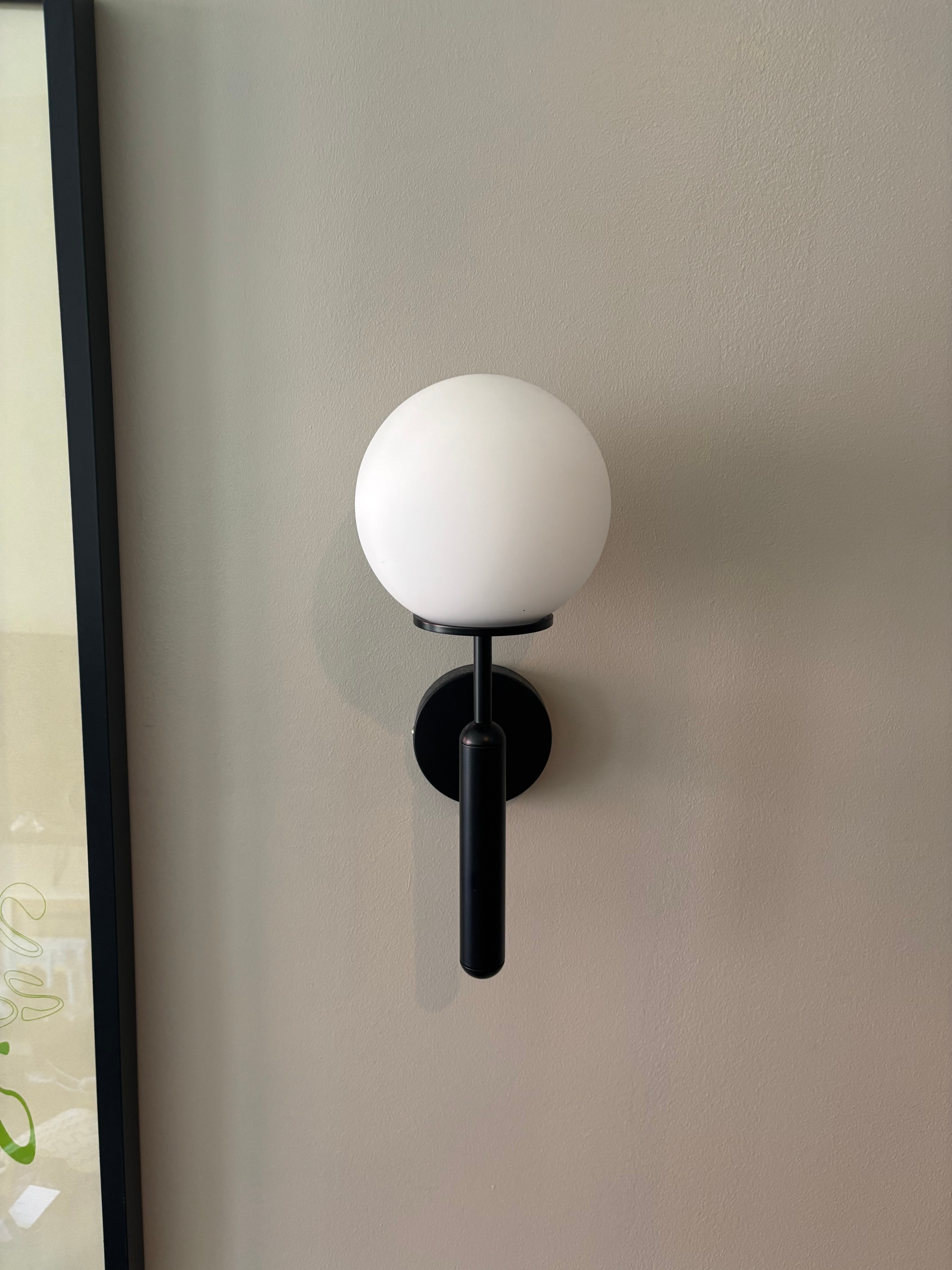 Pair of Rechargeable Frosted Glass Globe Sconces - photo 2