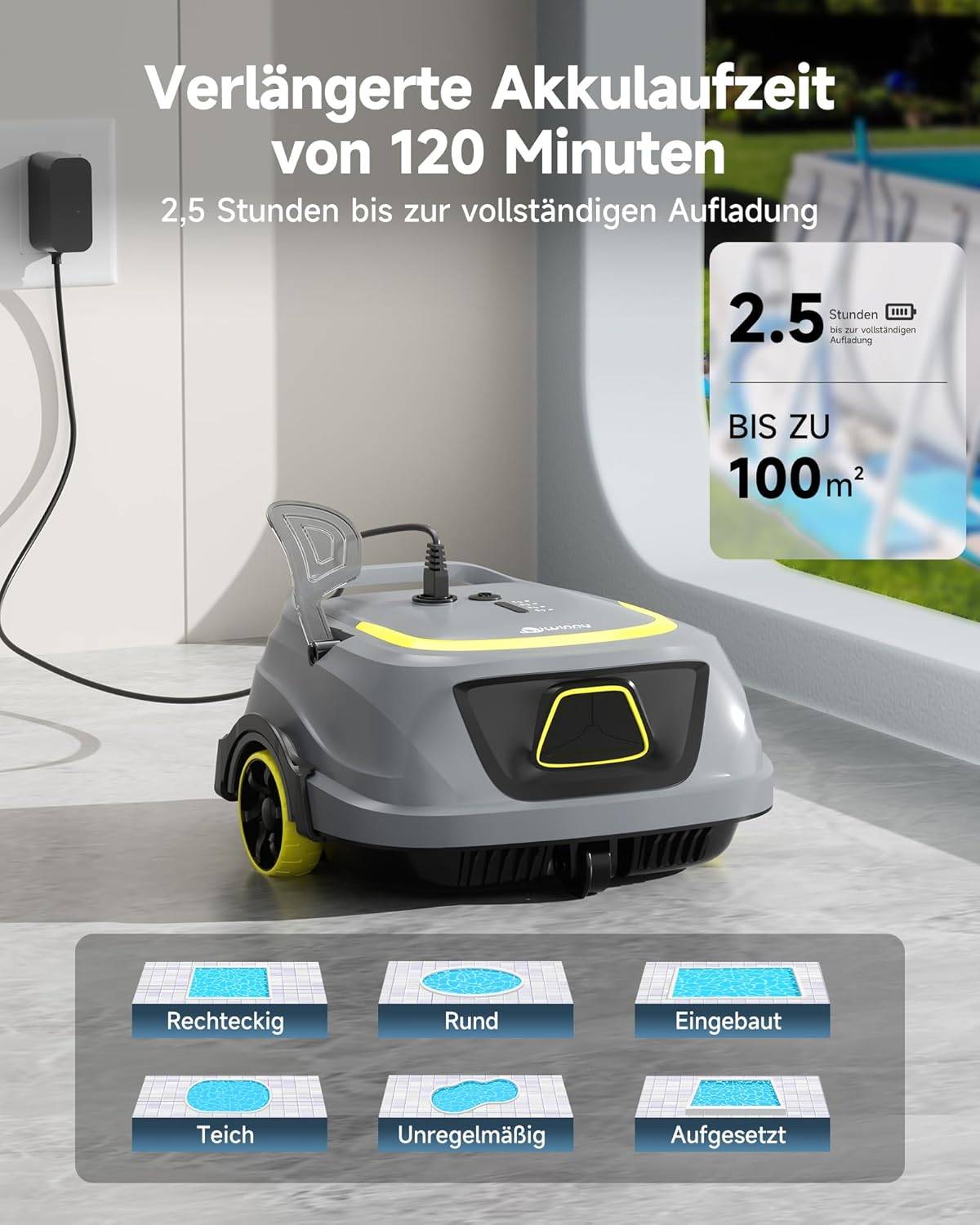 WYBOT A1 Cordless Pool Vacuum with Double Filters - photo 4