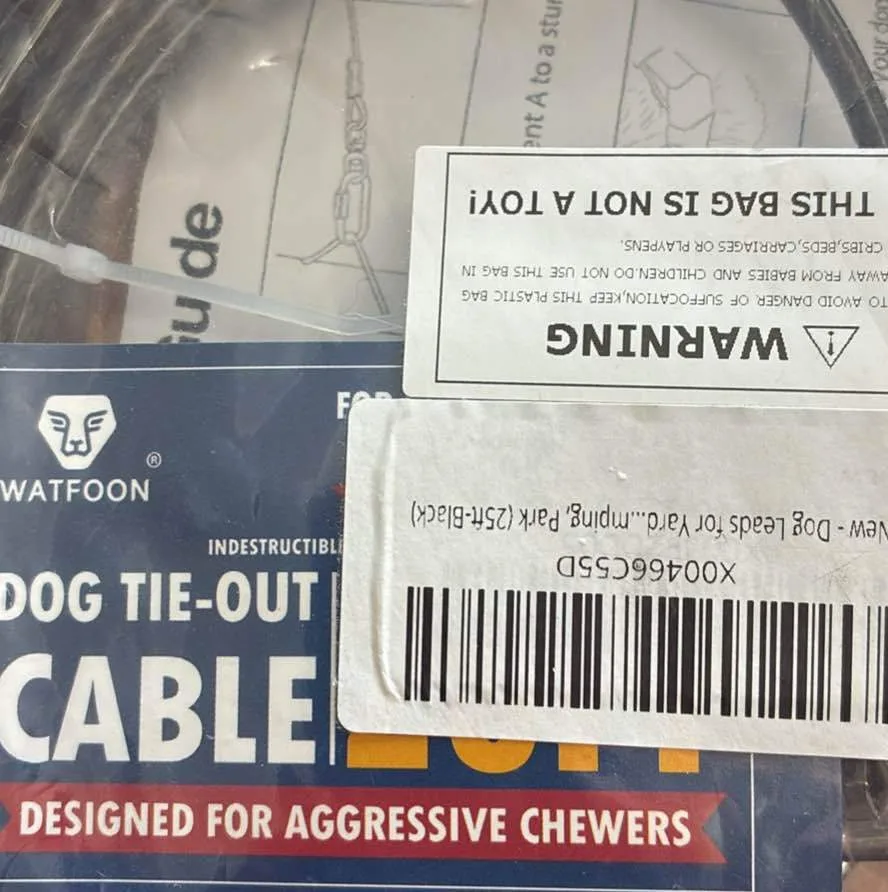 New Dog Tie-Out Cable 25ft Black - photo 2