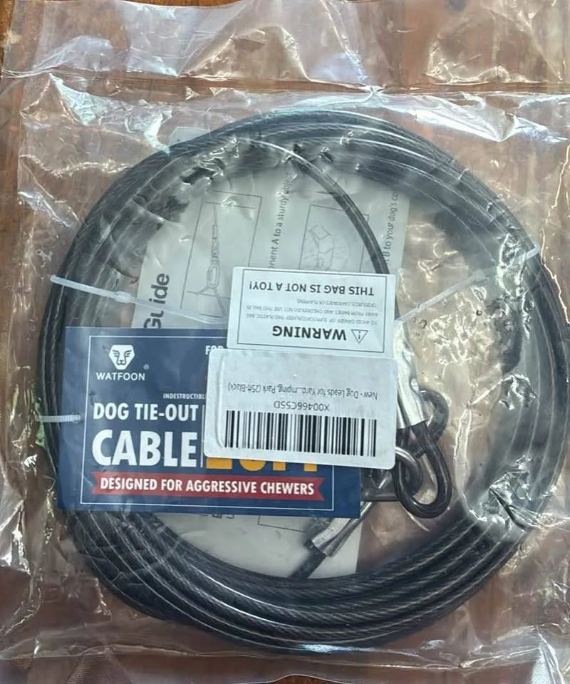New Dog Tie-Out Cable 25ft Black