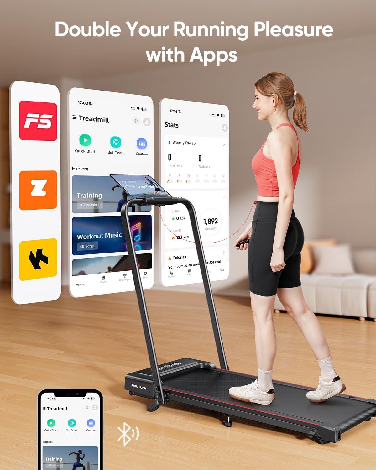 Space-Saving Foldable Treadmill (Burgundy) Like New + Delivery!