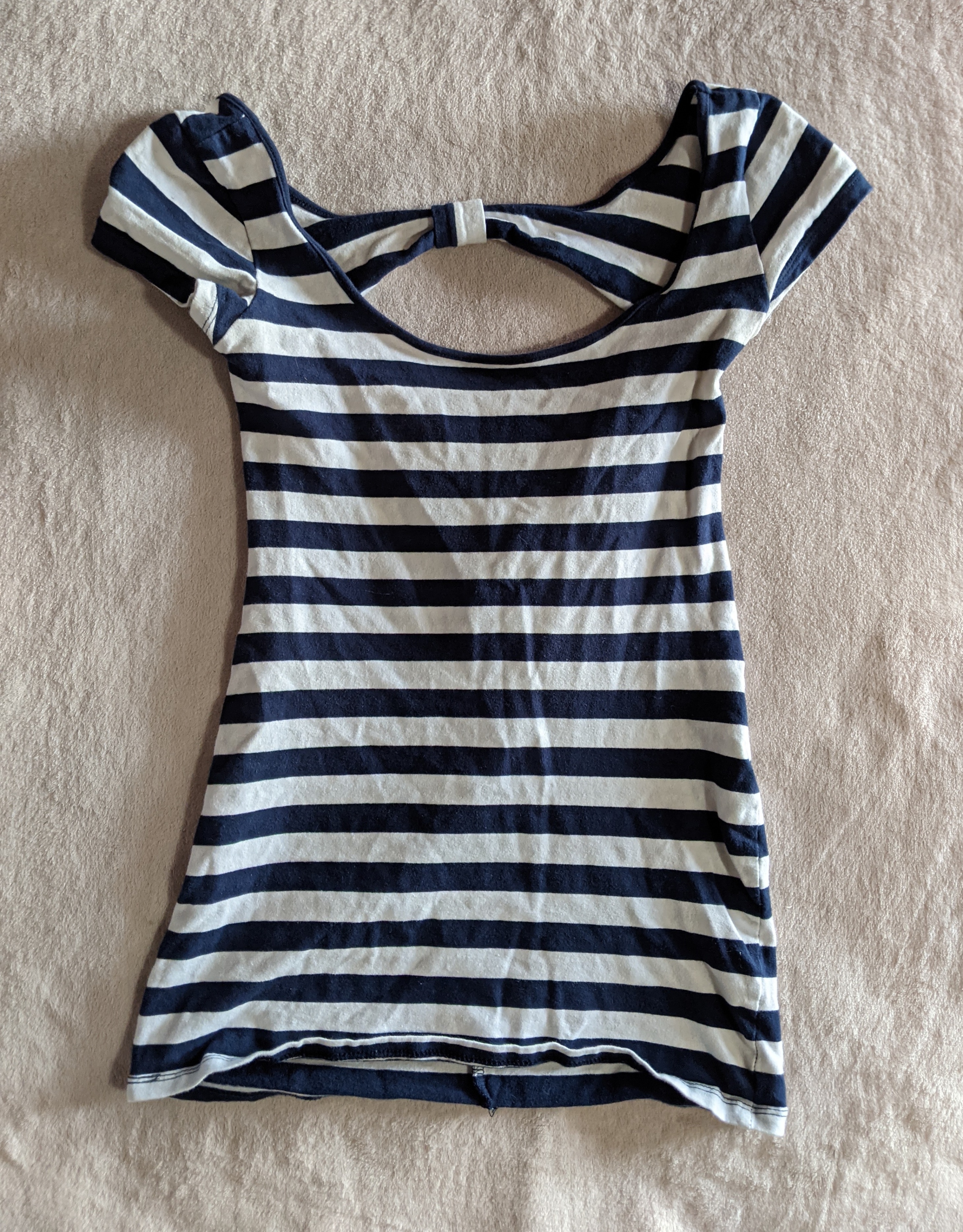 Striped back bow shirt