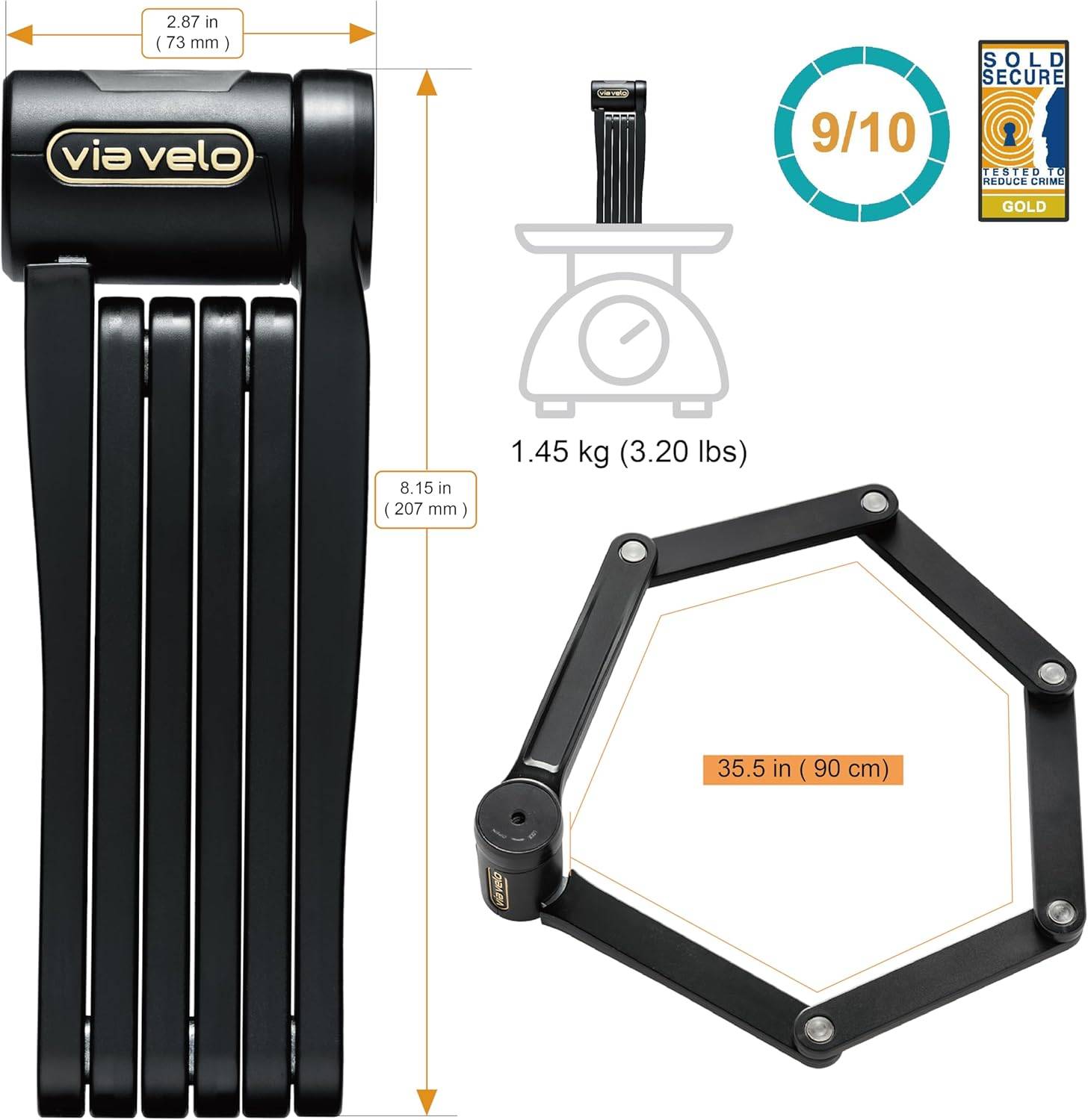 Via Velo Folding Bike Lock - photo 2